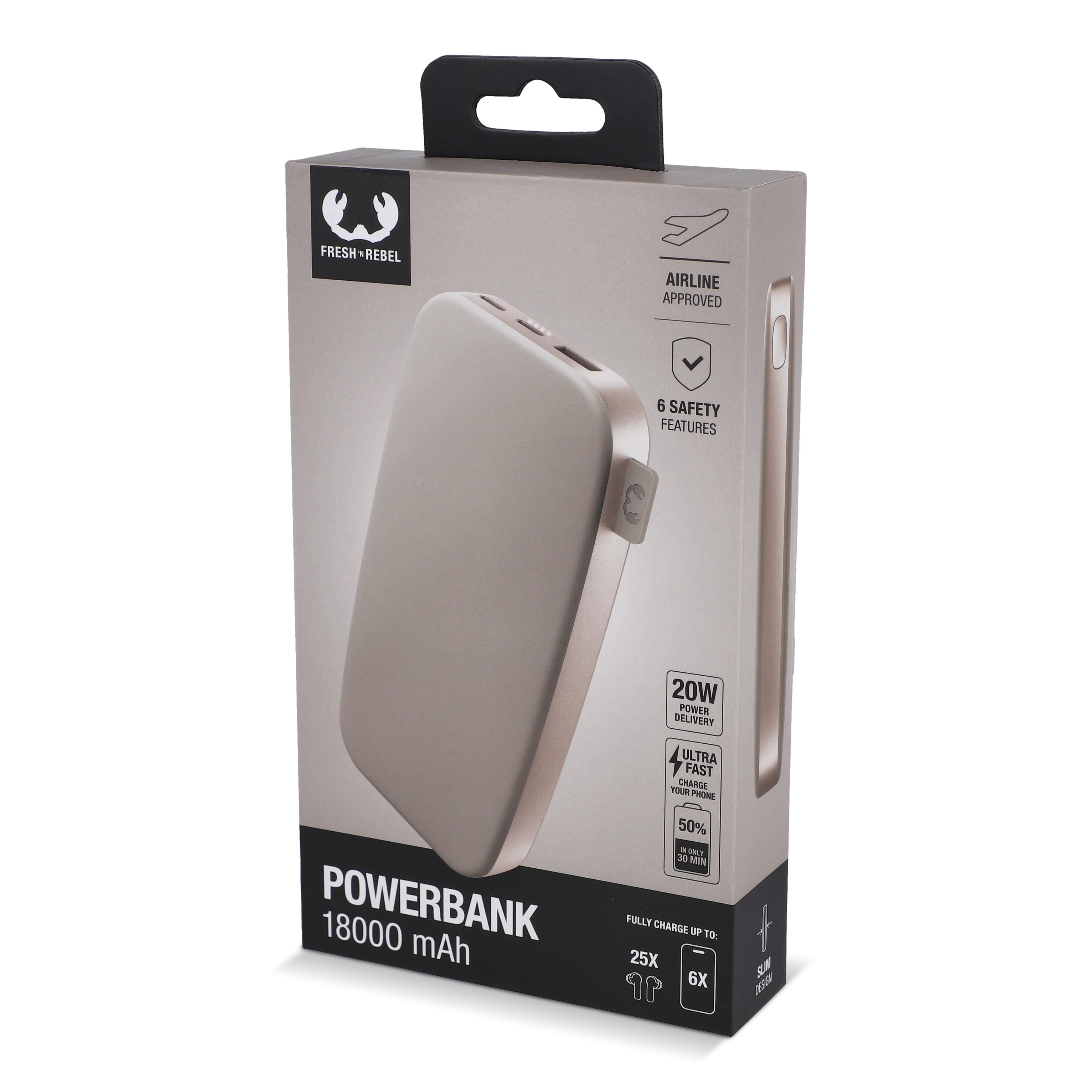 Fresh 'n Rebel Powerbank 18000mAh USB-C Fast Charging 20W