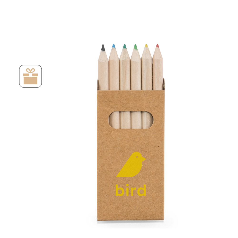 BIRD Buntstift Schachtel mit 6 Buntstiften
