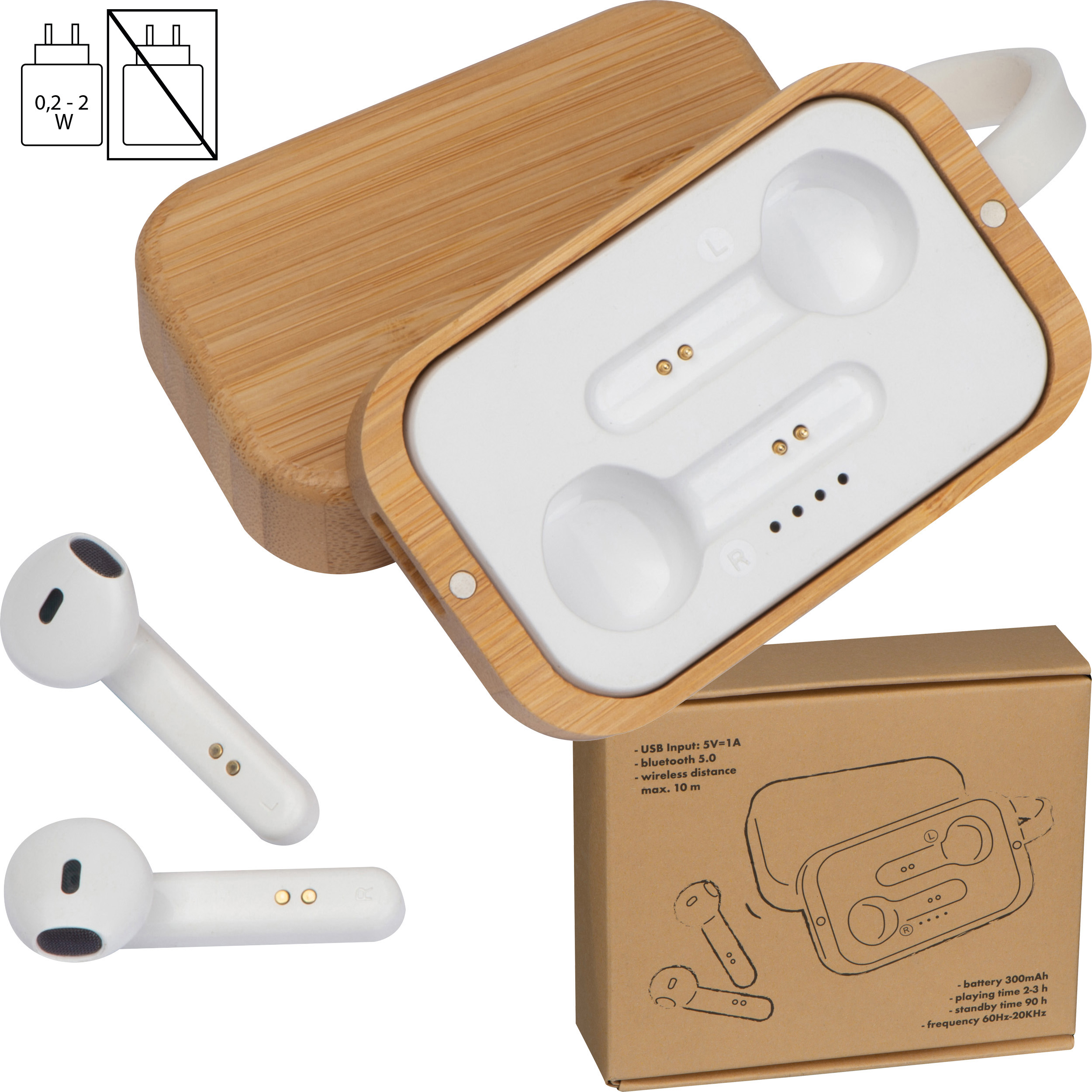 Bluetooth Kopfhörer in einer Bambusbox Bluetooth Kopfhörer in einer Bambusbox