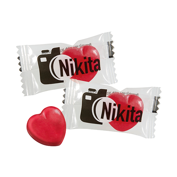 Herz-Bonbons im Flowpack Herz-Bonbons im Flowpack