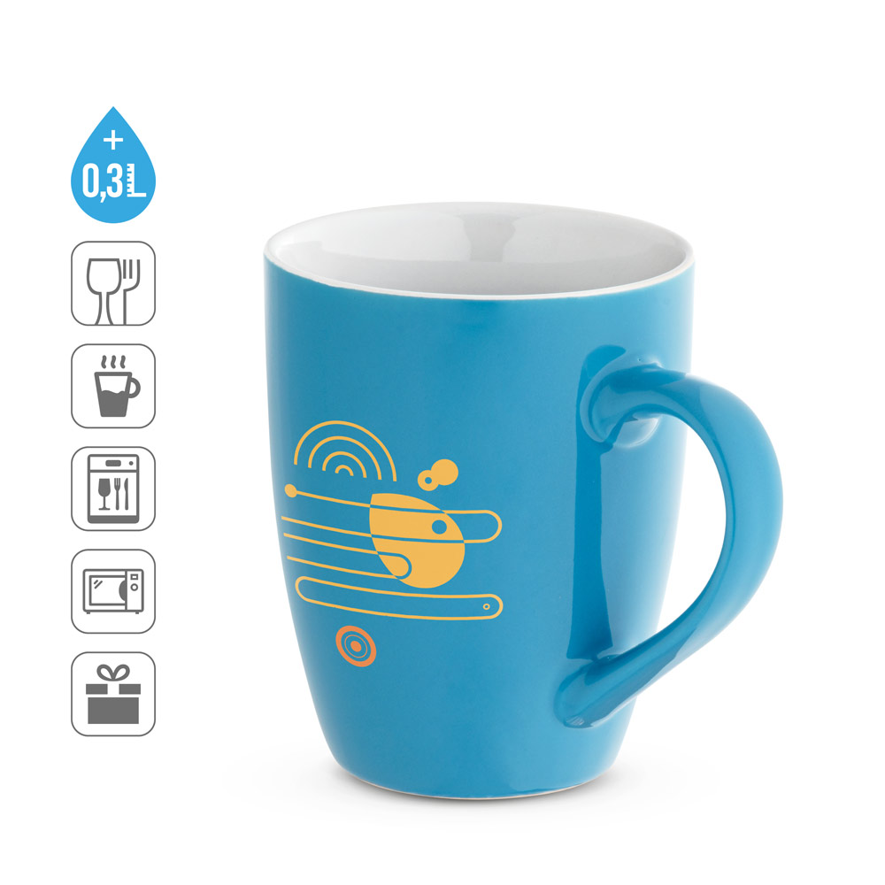 CINANDER Keramikbecher mit glänzender Oberfläche, 370 ml