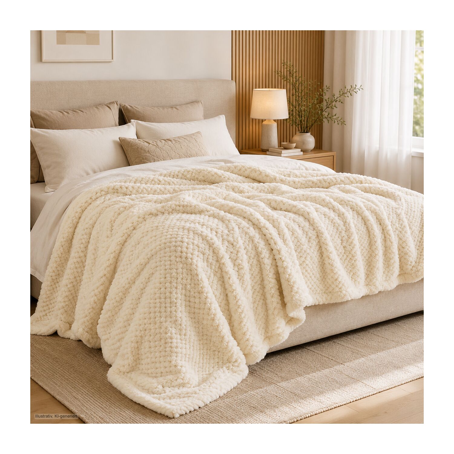 XXL Decke Feel beige - 220 x 240 cm, 275 g / m²