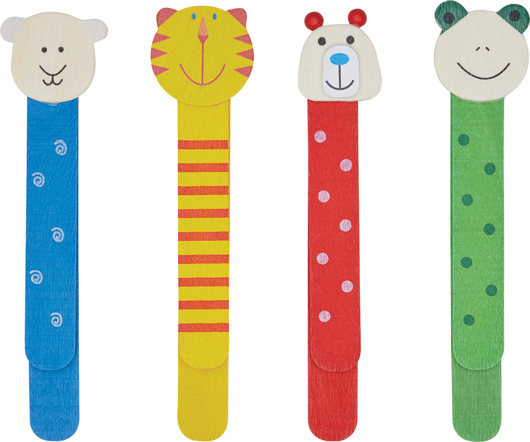 Holz-Lesezeichen FUNNY ANIMALS, 4-fach sortiert, Preis pro Stück Holz-Lesezeichen FUNNY ANIMALS, 4-fach sortiert, Preis pro Stück