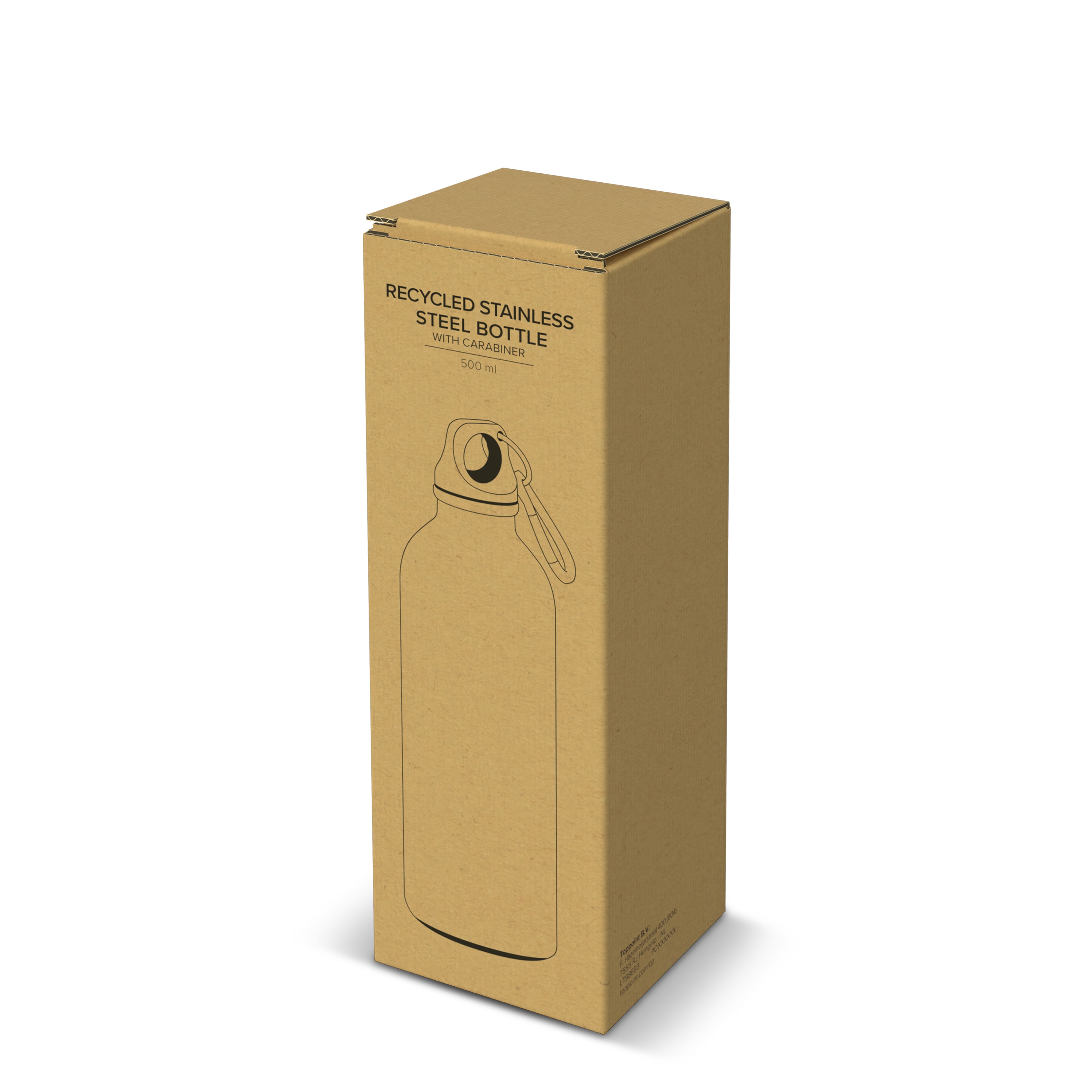 R-Edelstahl einwandige Flasche mit Karabiner 500 ml