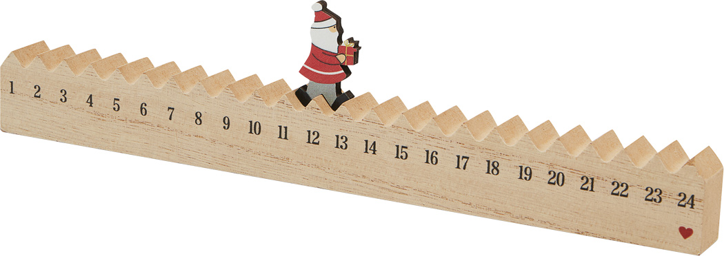 Holz-Kalender WALKING SANTA