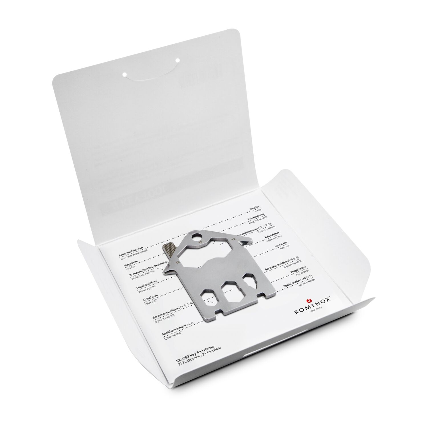Geschenkartikel: ROMINOX® Key Tool House / Haus (21 Funktionen) im Motiv-Mäppchen Frohe Weihnachten