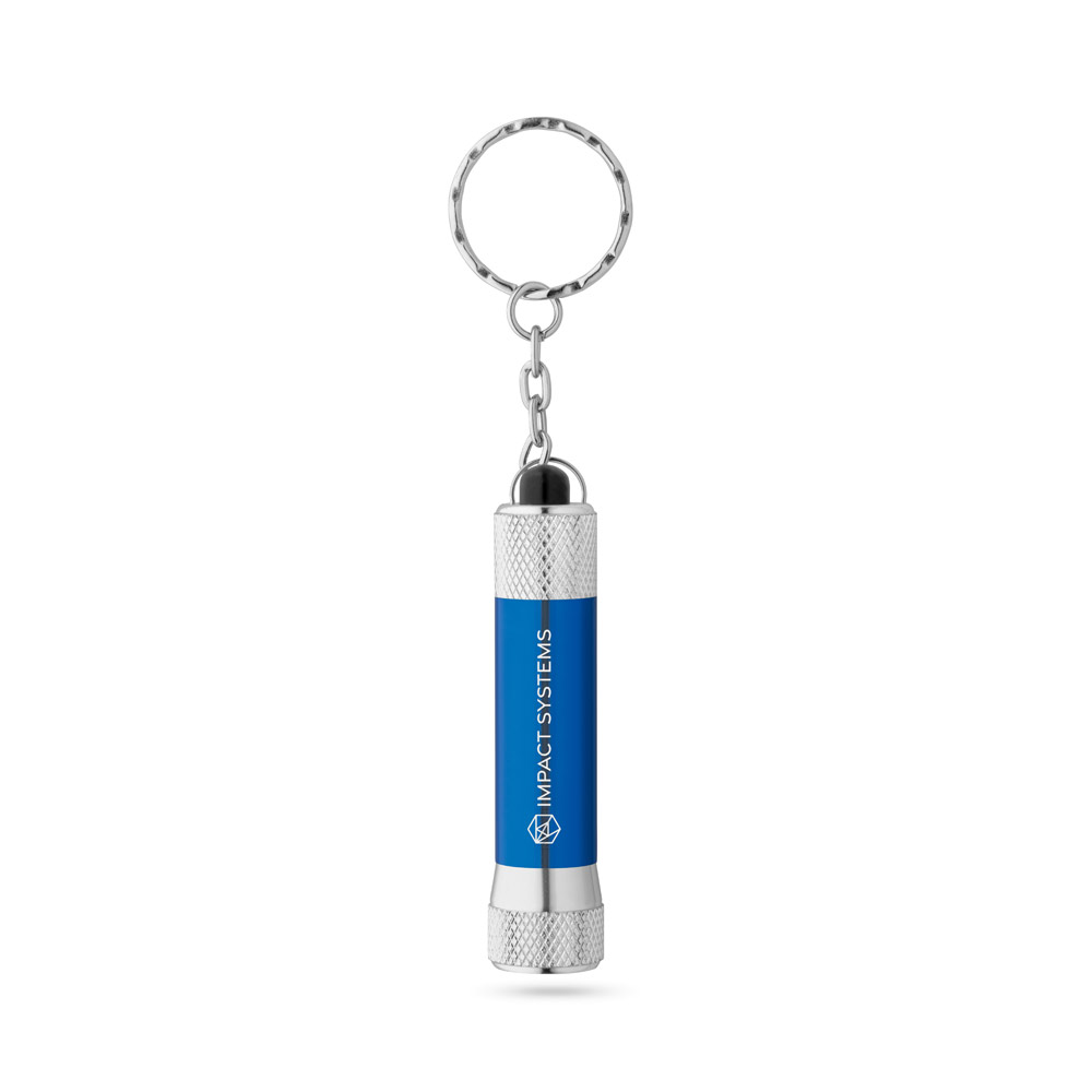 RE-LERGAN Schlüsselanhänger aus Aluminium (92% recycelt) mit 3-Licht-LED-Taschenlampe