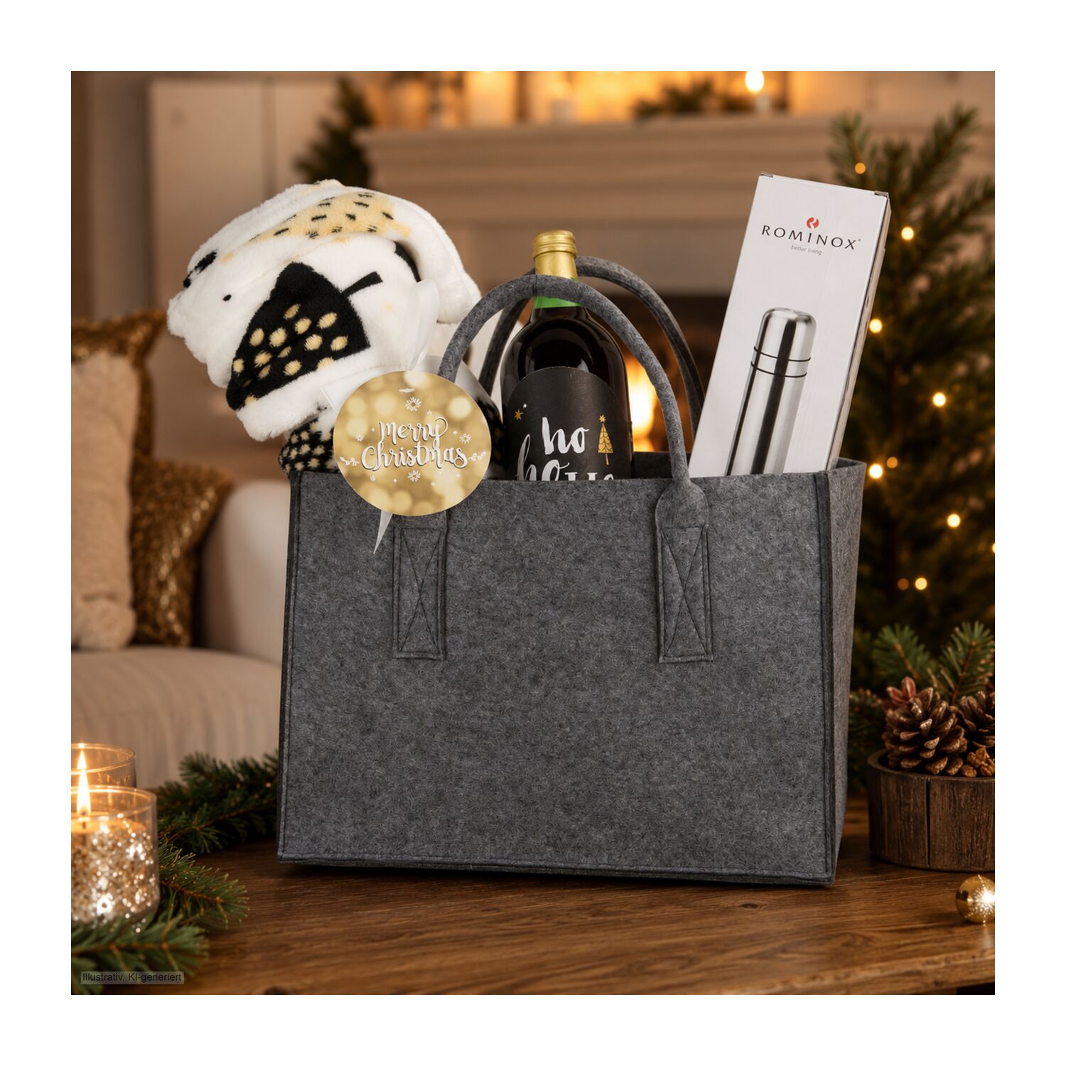 Geschenkset / Präsenteset: Gemütliche Filztasche