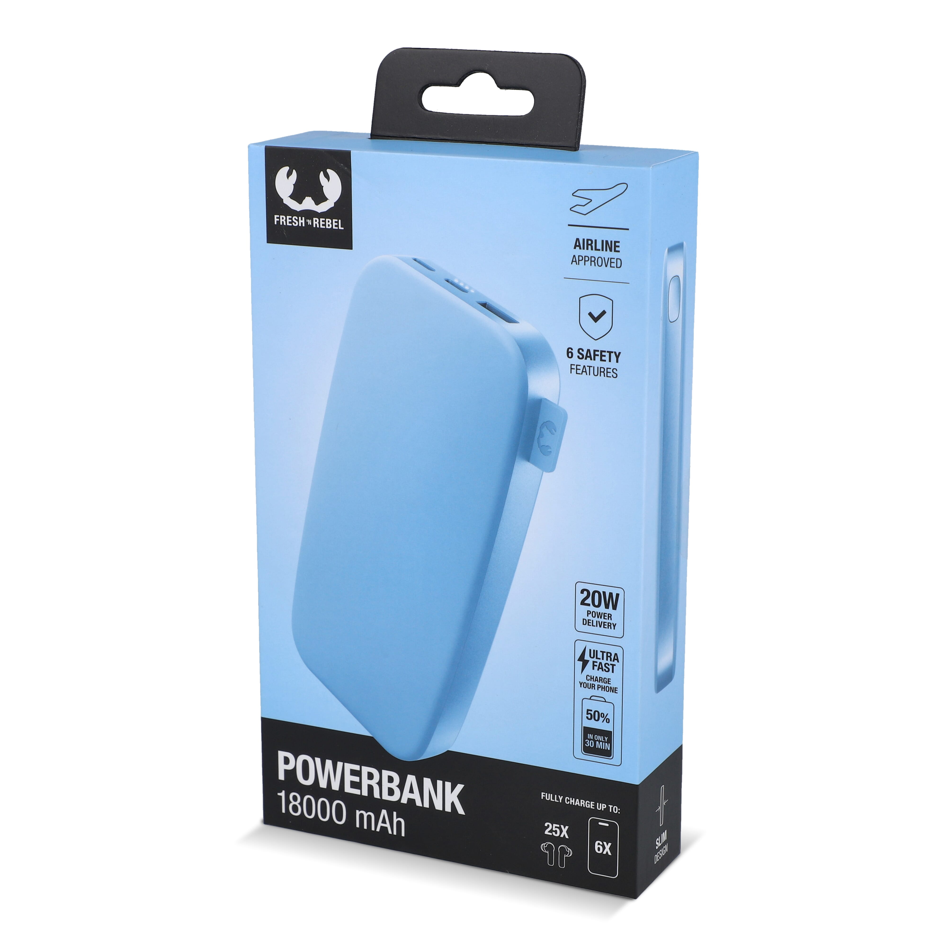 Fresh 'n Rebel Powerbank 18000mAh USB-C Fast Charging 20W