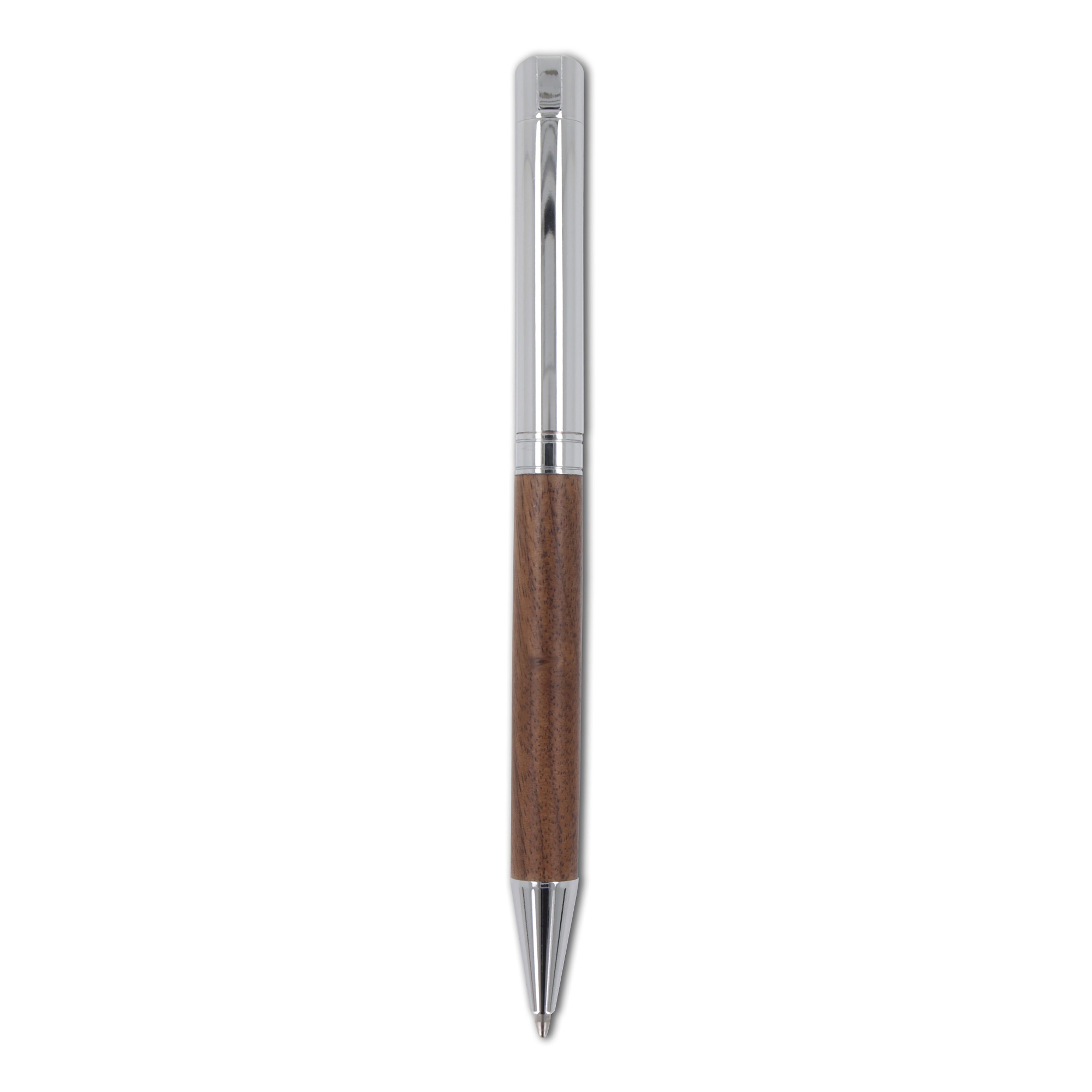 Set Kugelschreiber und Rollerball aus Metall Nussbaumholz in Geschenkbox