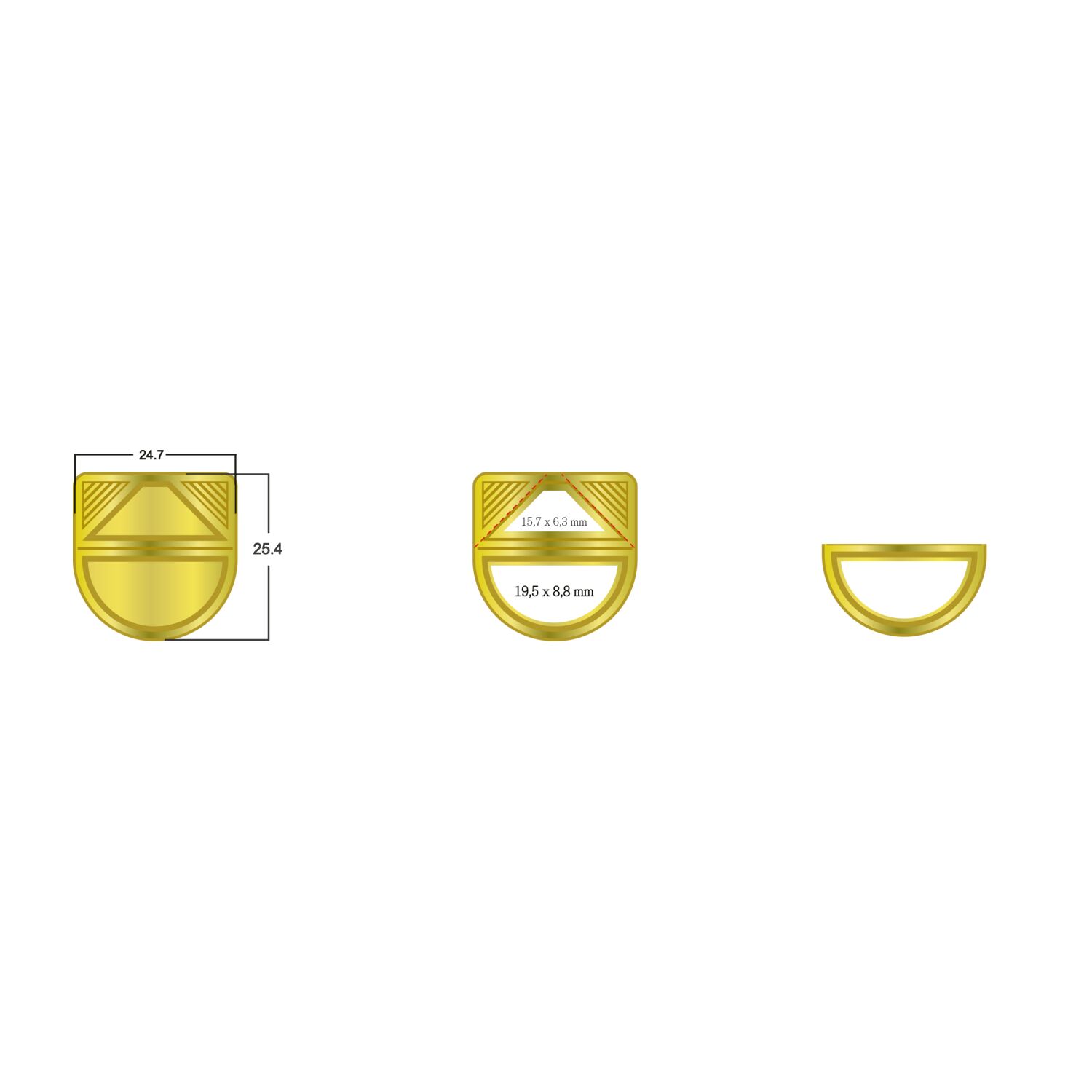 ROMINOX® Eckenklammer Corner Snap in Gold, idealer Mailingartikel für Dokumente, Büroklammer mit bis zu 10 Seiten Klemmkraft