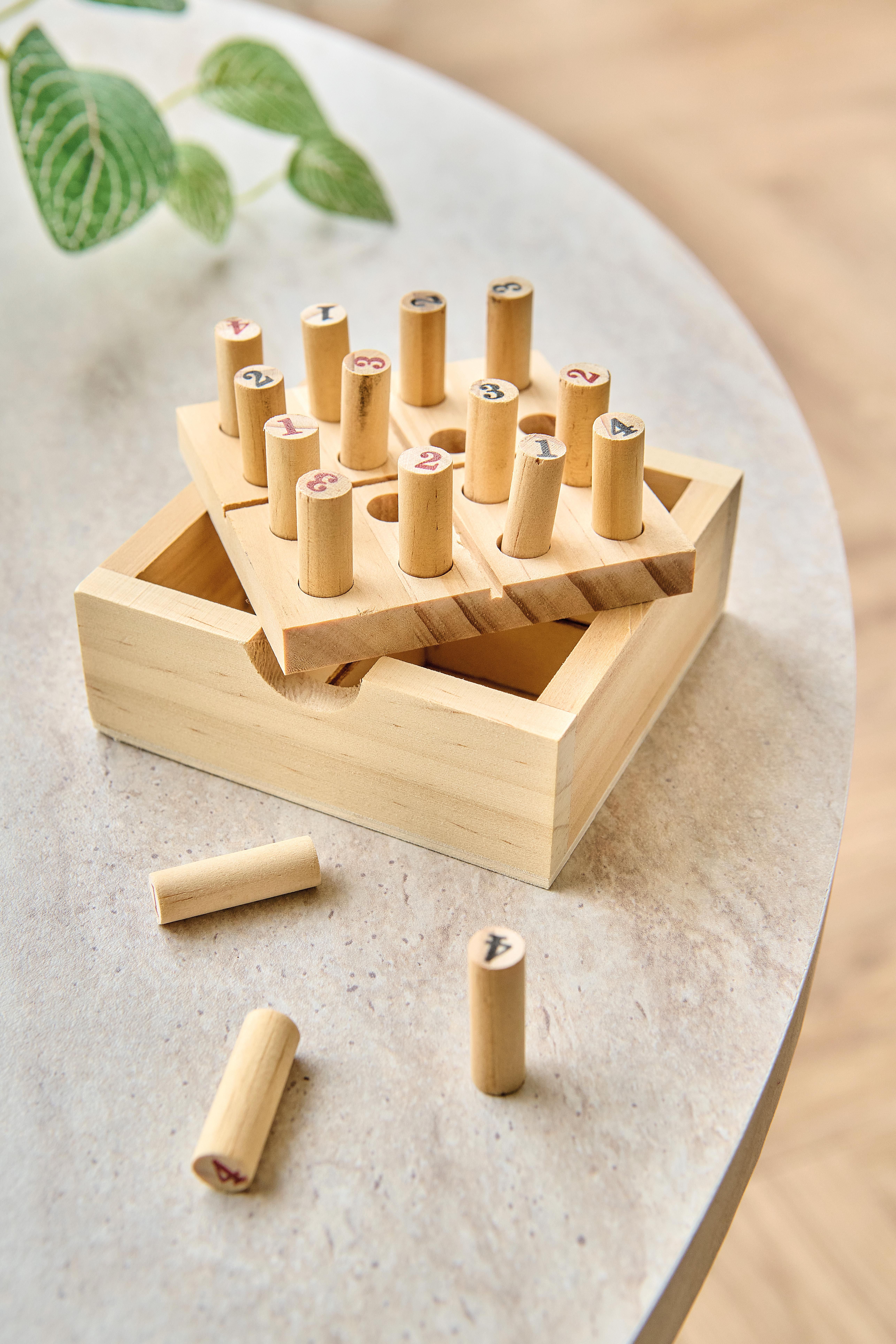Mini-Sudoku-Set aus Kiefernholz Kenza