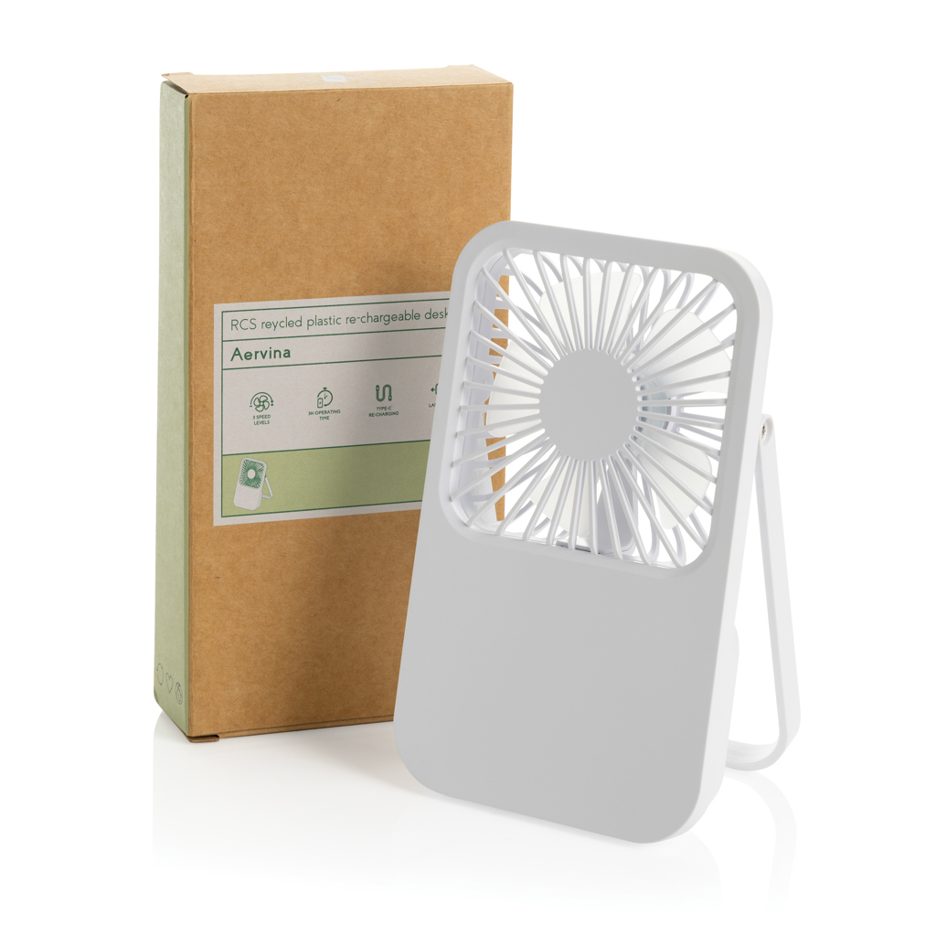 Aervina wiederaufladbarer Tischventilator aus RCS rec. ABS
