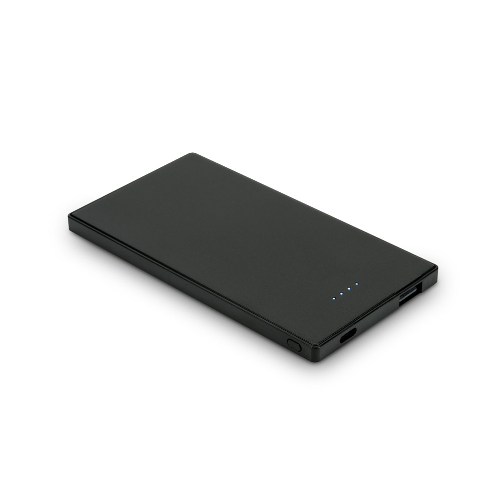 DENNING Powerbank Slim mit 5.000 mAh aus Edelstahl