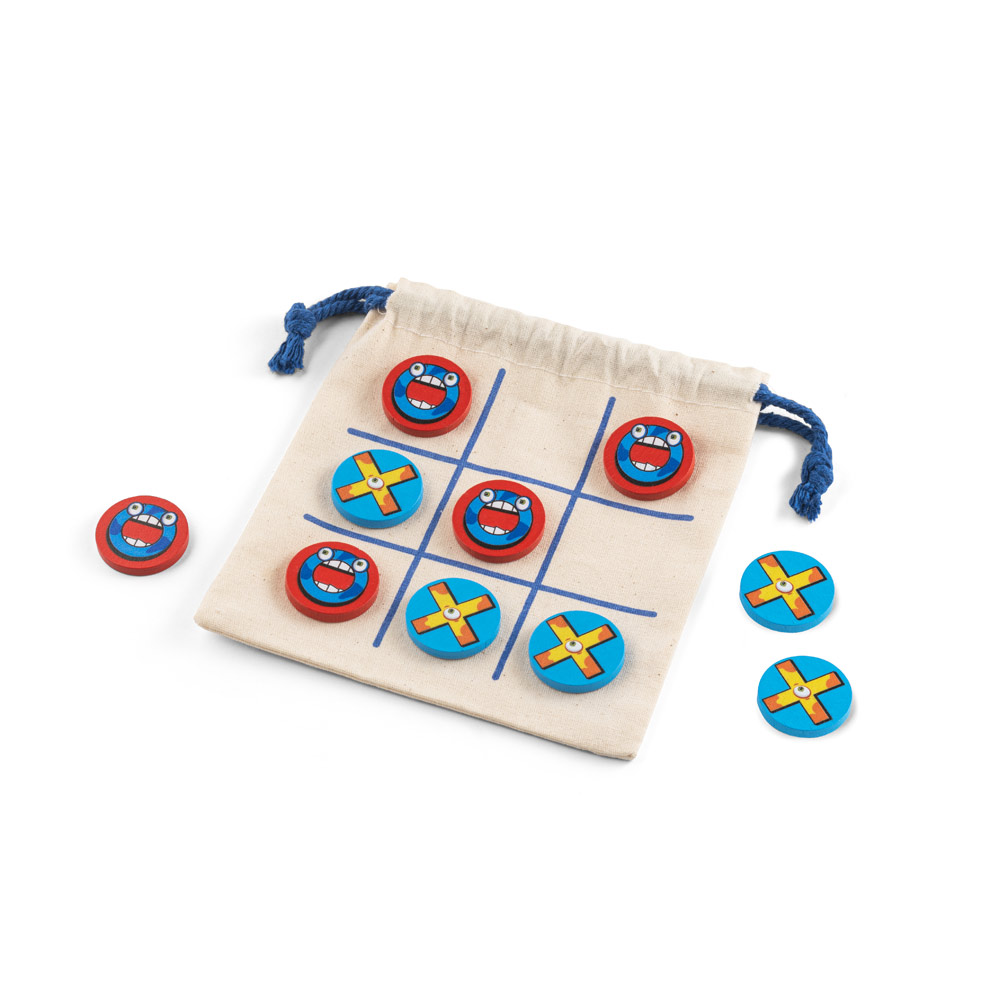 CROSSES Klassisches 3-Gewinnt-Spiel aus Sperrholz, bestehend aus 10 Teilen