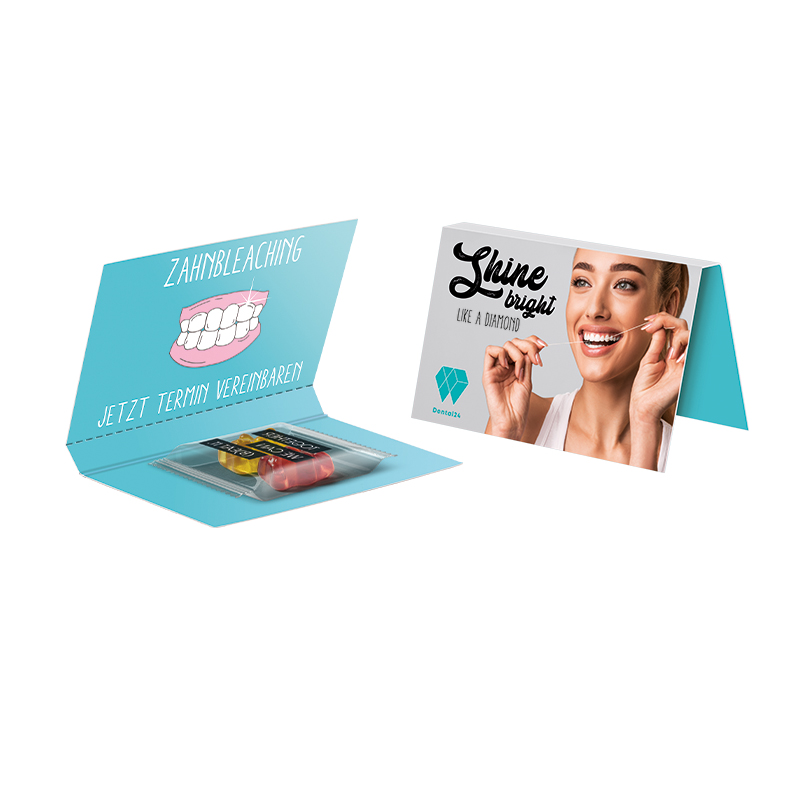 Werbekarte Visitenkartenformat, Team Gummibärchen, Standardgestaltung