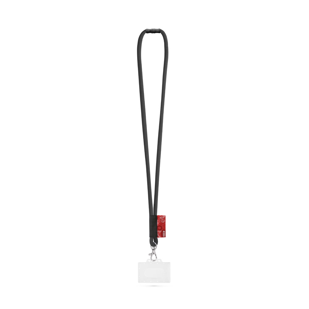 WATFORD SET Lanyard TUBE Long (Ø 7 mm) mit 9 mm Auslösekarabiner, Ø 7 mm Sicherheitsverschluss und 91 x 68 mm starrem Ausweis- / Kartenhalter