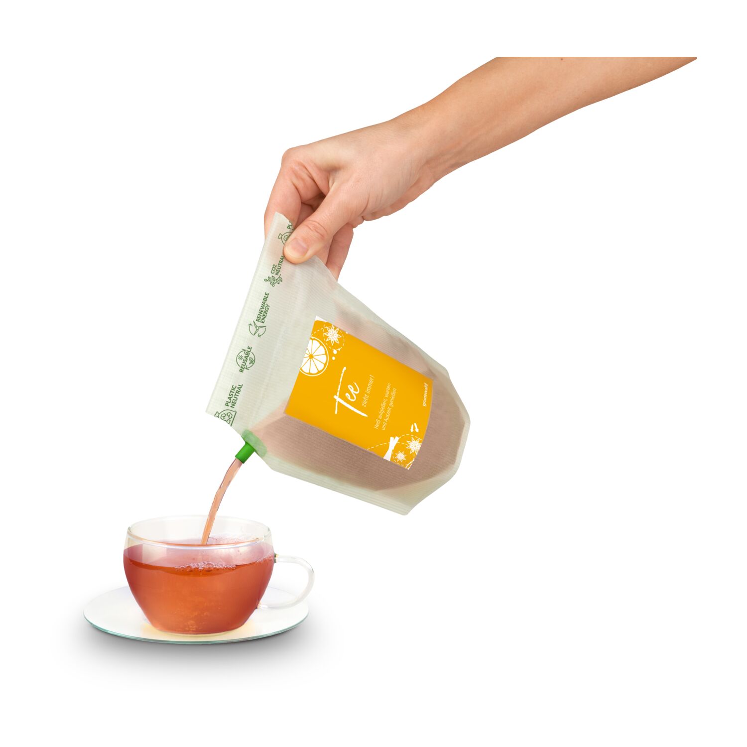 Geschenkartikel / Präsentartikel: Tee-Brühbeutel, Bleiben Sie Gesund & positiv, Tasty Berry, wiederverwendbar