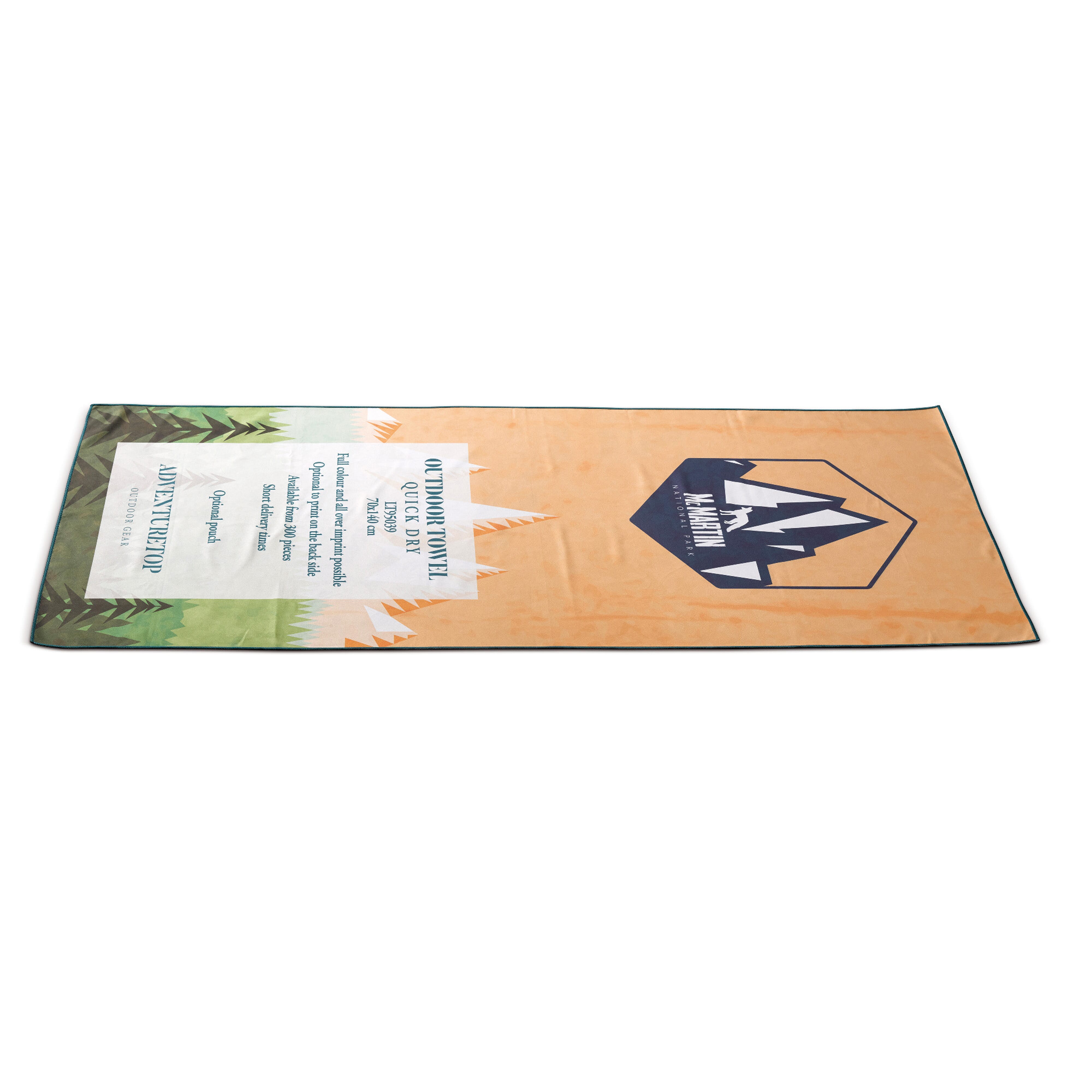 Schnell trocknendes Handtuch 700 x 1400mm vollfarbig