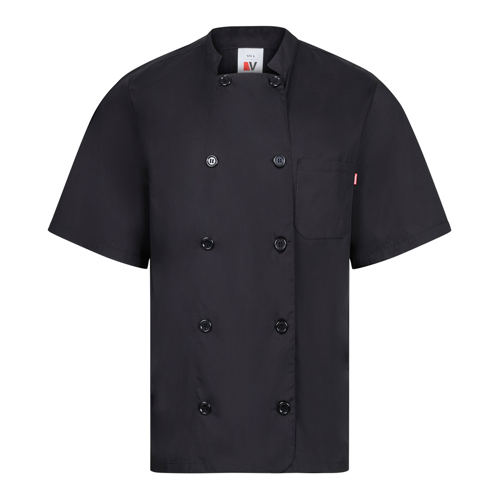 VL DURGA Kurzärmelige Kochjacke aus Popeline (110 g / m²) aus Baumwolle (35 %) und Polyester (65 %)