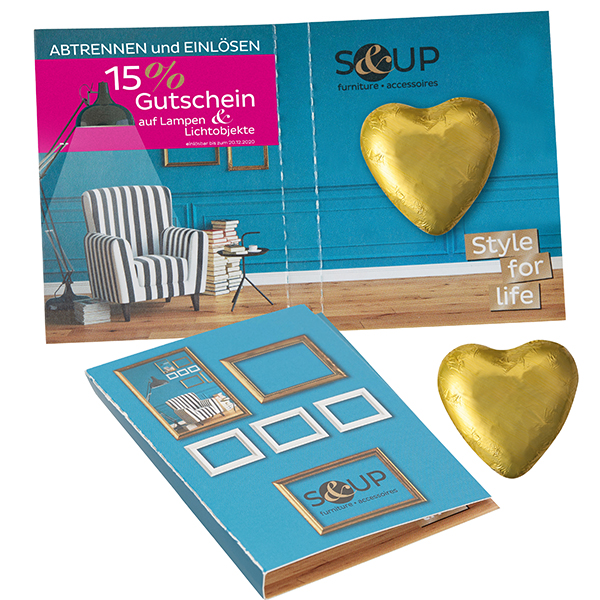 Süßes Briefchen mit Schokoladenherz Süßes Briefchen mit Schokoladenherz