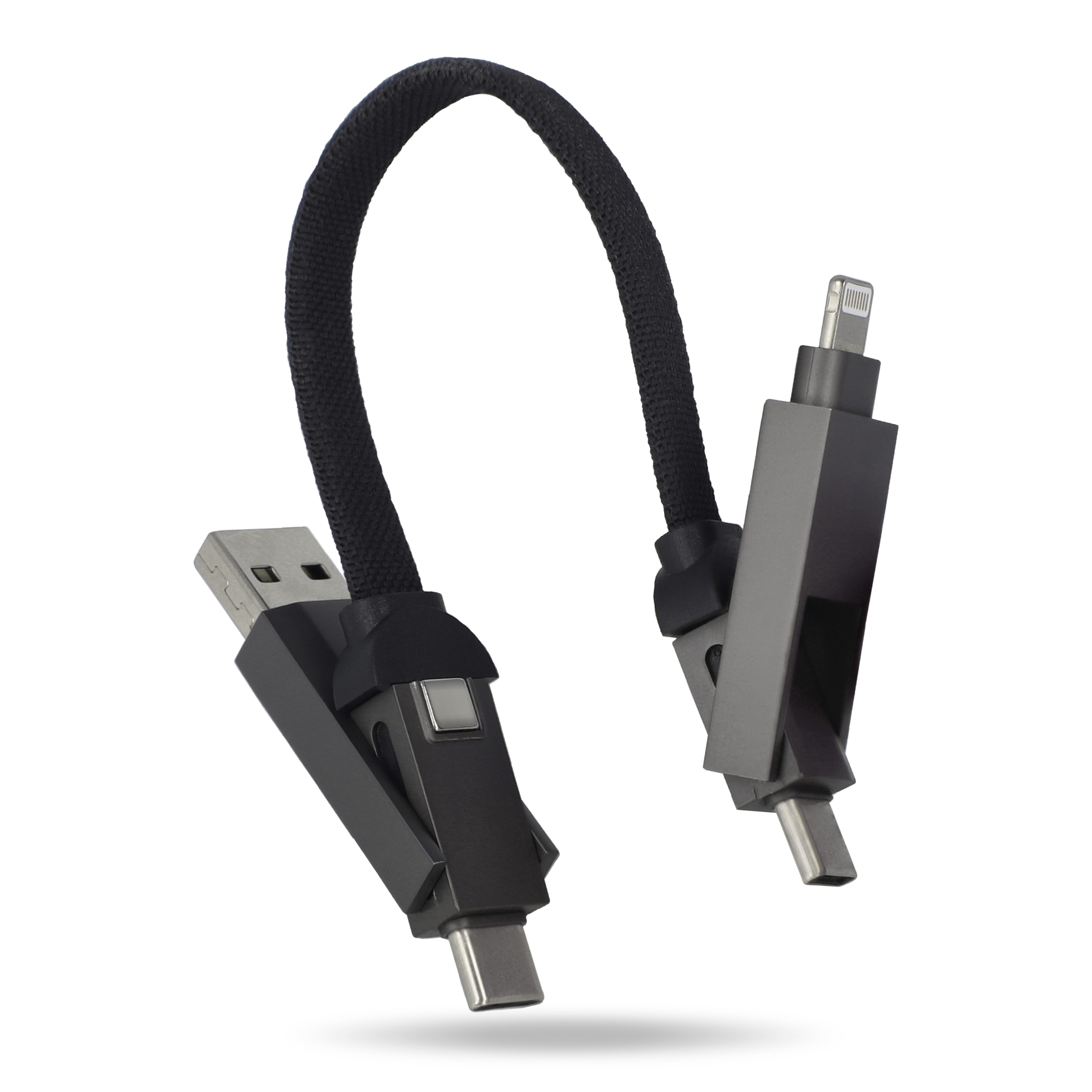 Multifunktionales 4-in-1 Kabel Schlüsselanhänger Größe 60 W