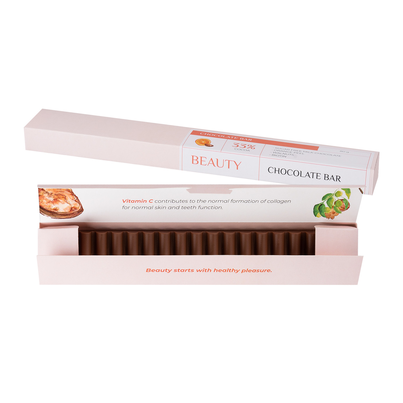 Beauty Sugarfree Schokolade Riegel 80 G