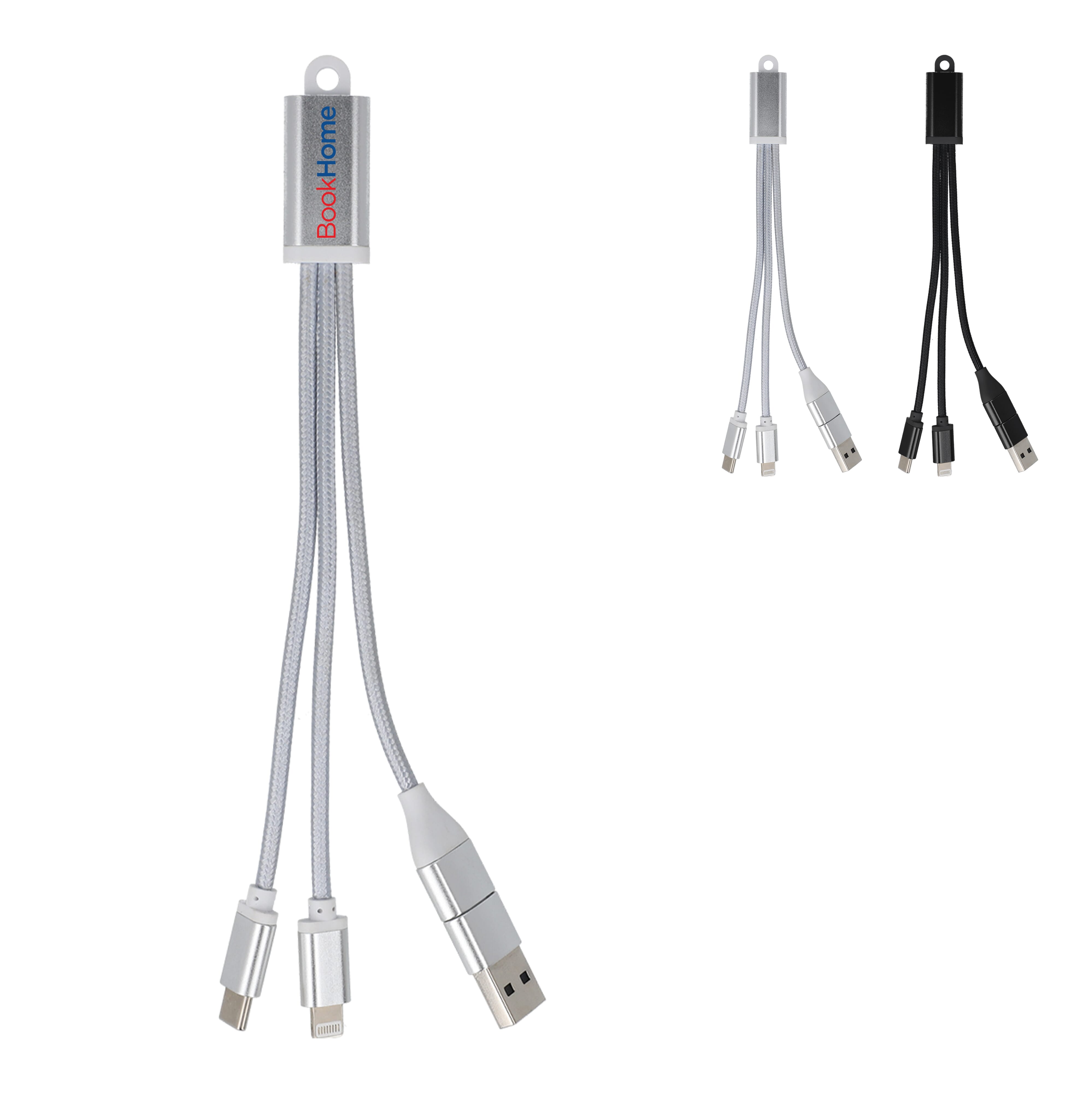 2-in-1-Ladekabel USB-A / C zu USB-C & Lightning Aluminium
