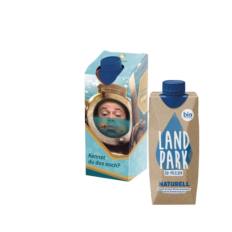 Drink Pack Landpark Mineralwasser naturelle in Werbeverpackung Drink Pack Landpark Mineralwasser naturelle in Werbeverpackung