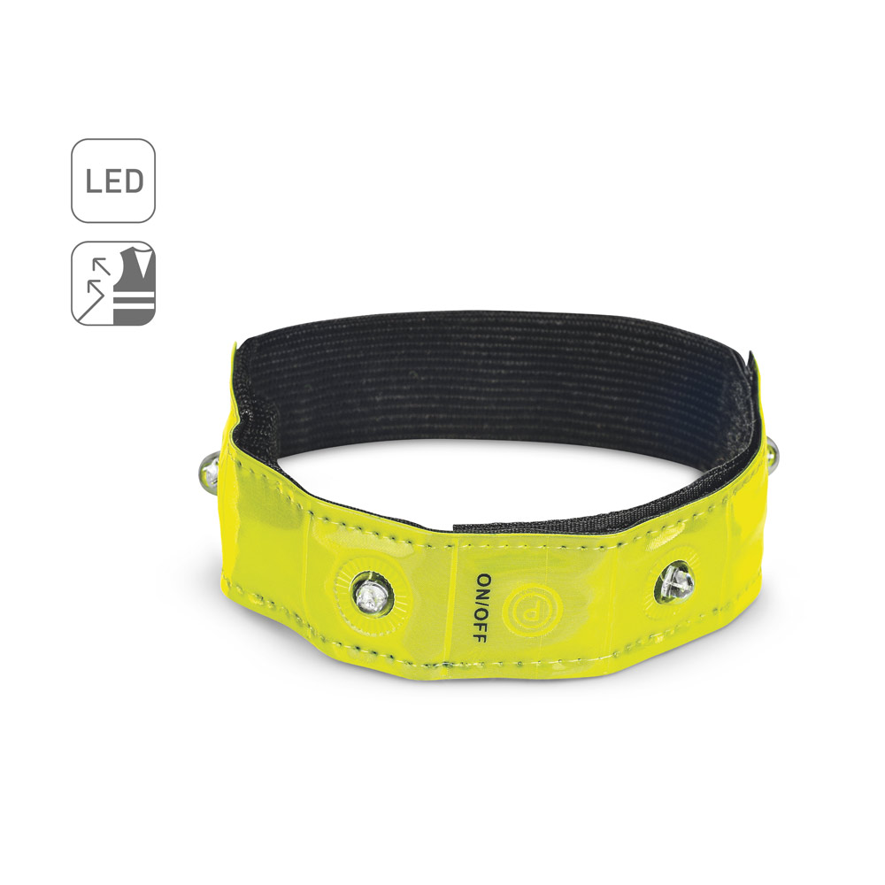 VISIBLE Armband, reflektierend mit 4 roten LEDs