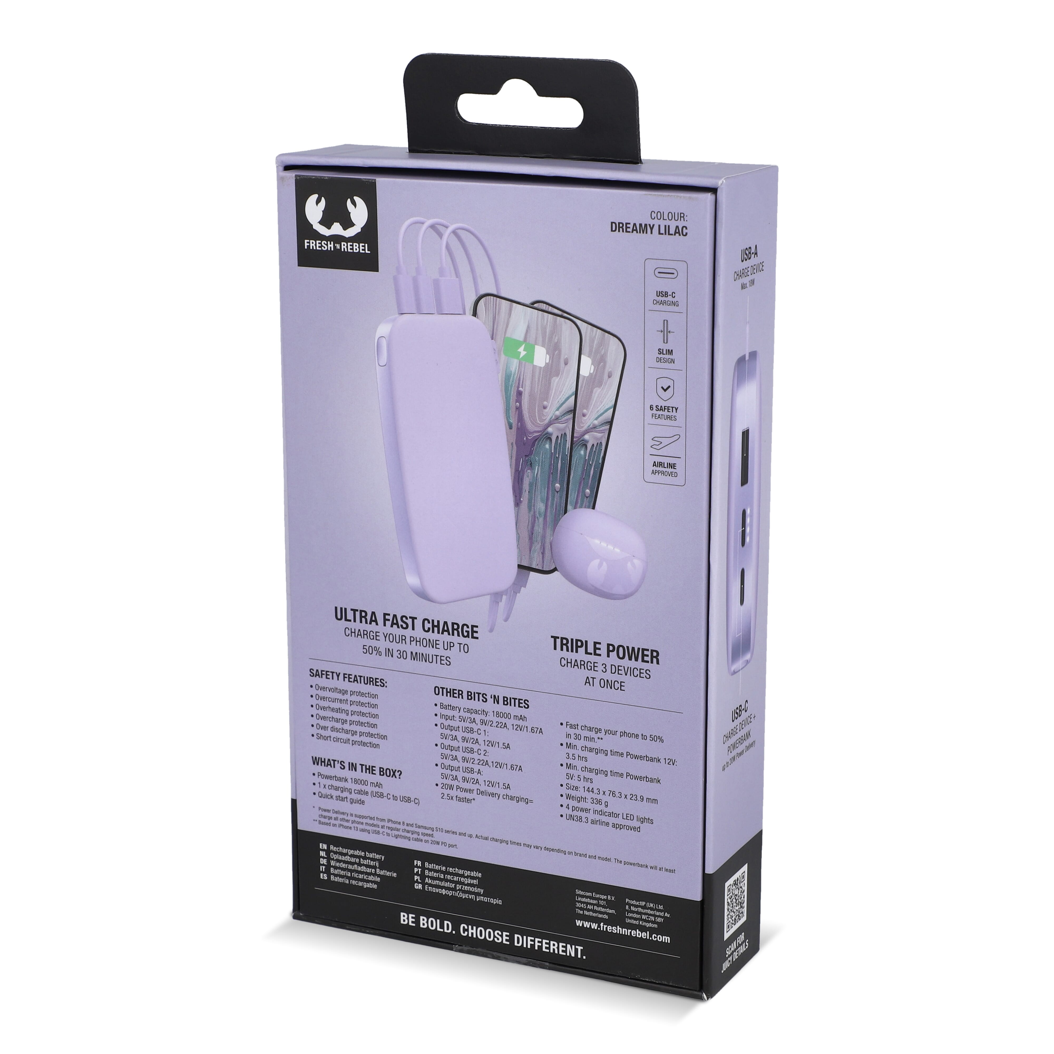 Fresh 'n Rebel Powerbank 18000mAh USB-C Fast Charging 20W