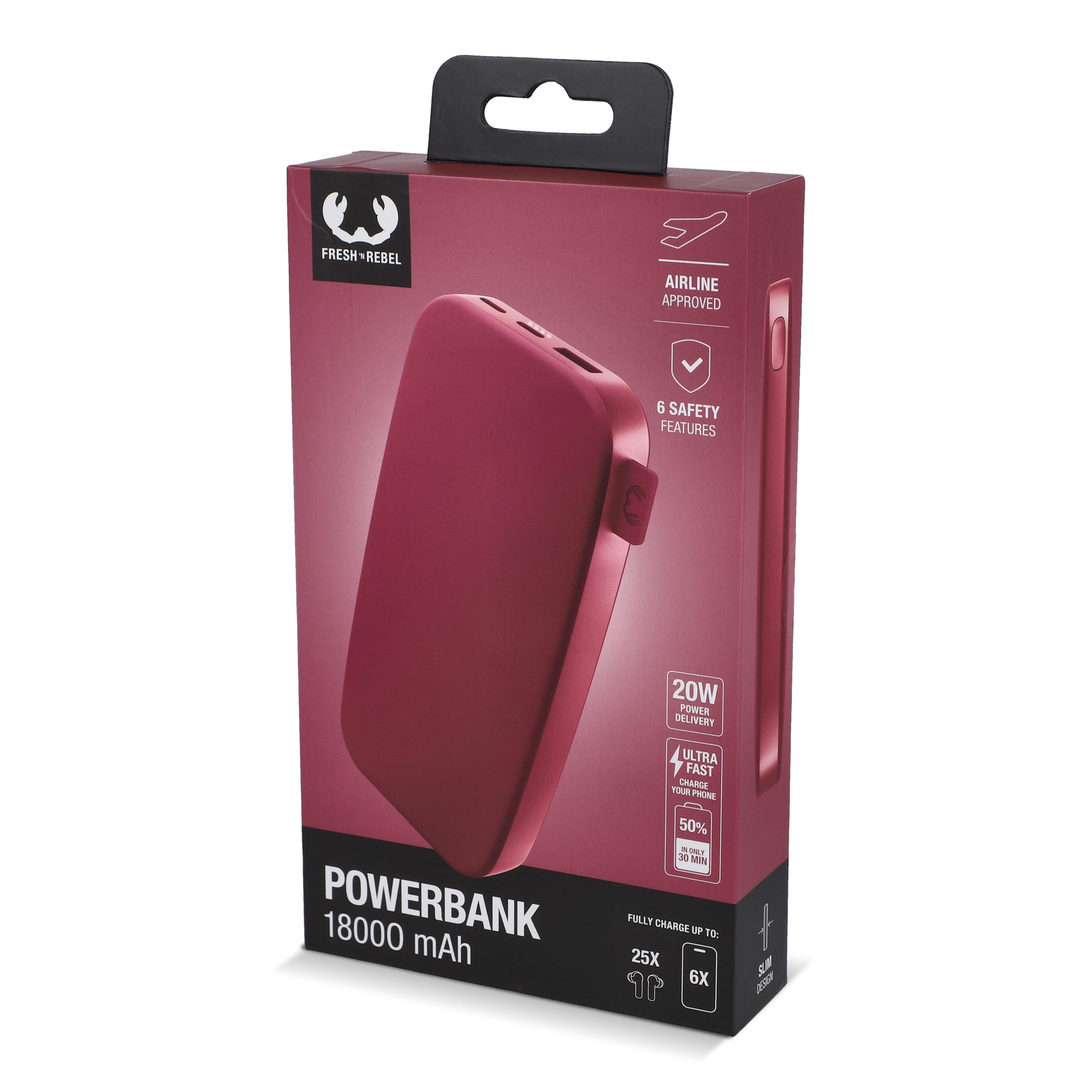 Fresh 'n Rebel Powerbank 18000mAh USB-C Fast Charging 20W
