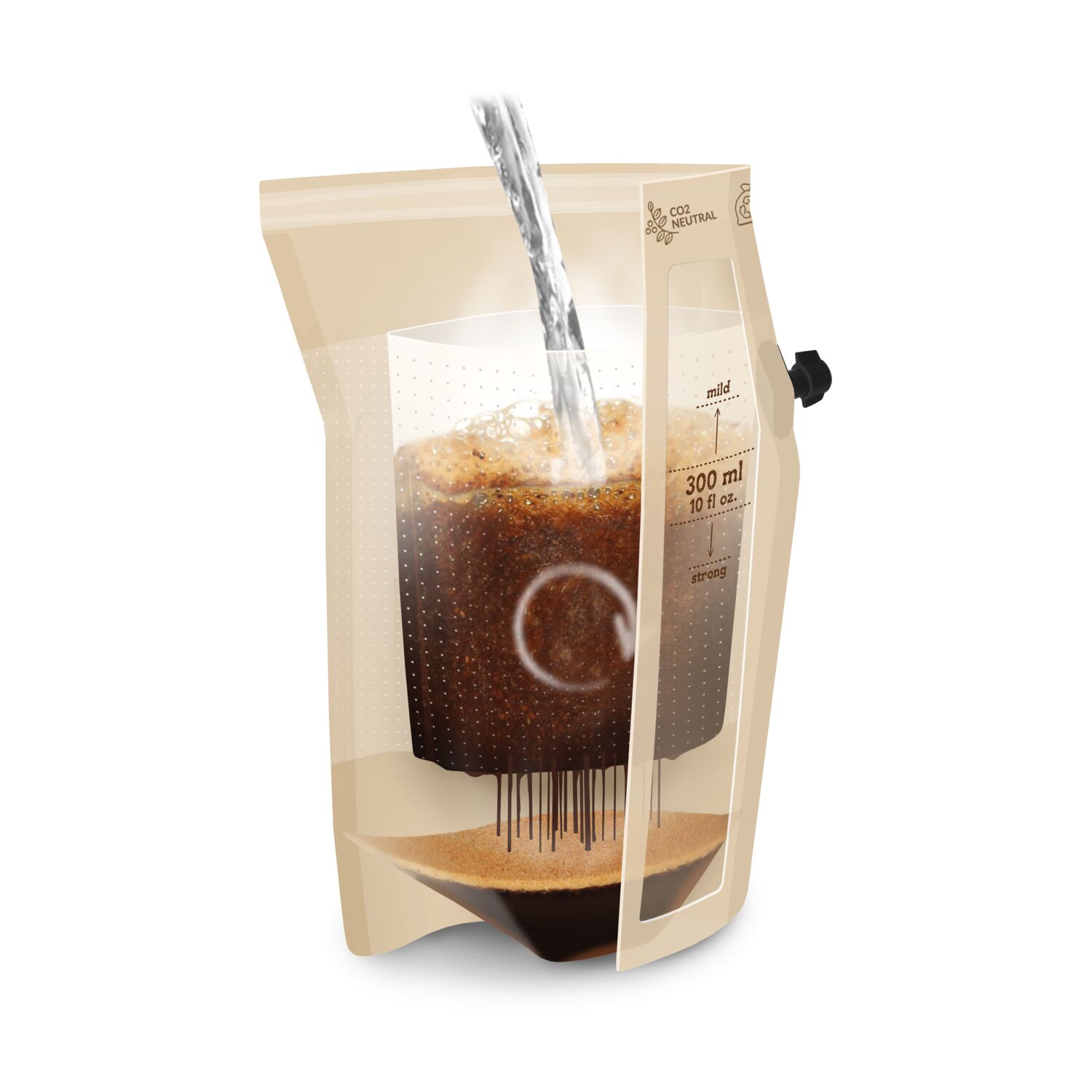 Geschenkartikel / Präsentartikel: Fußball Team Deutschland Wachmacher, wiederverwendbarer Brühbeutel mit Fairtrade Kaffee