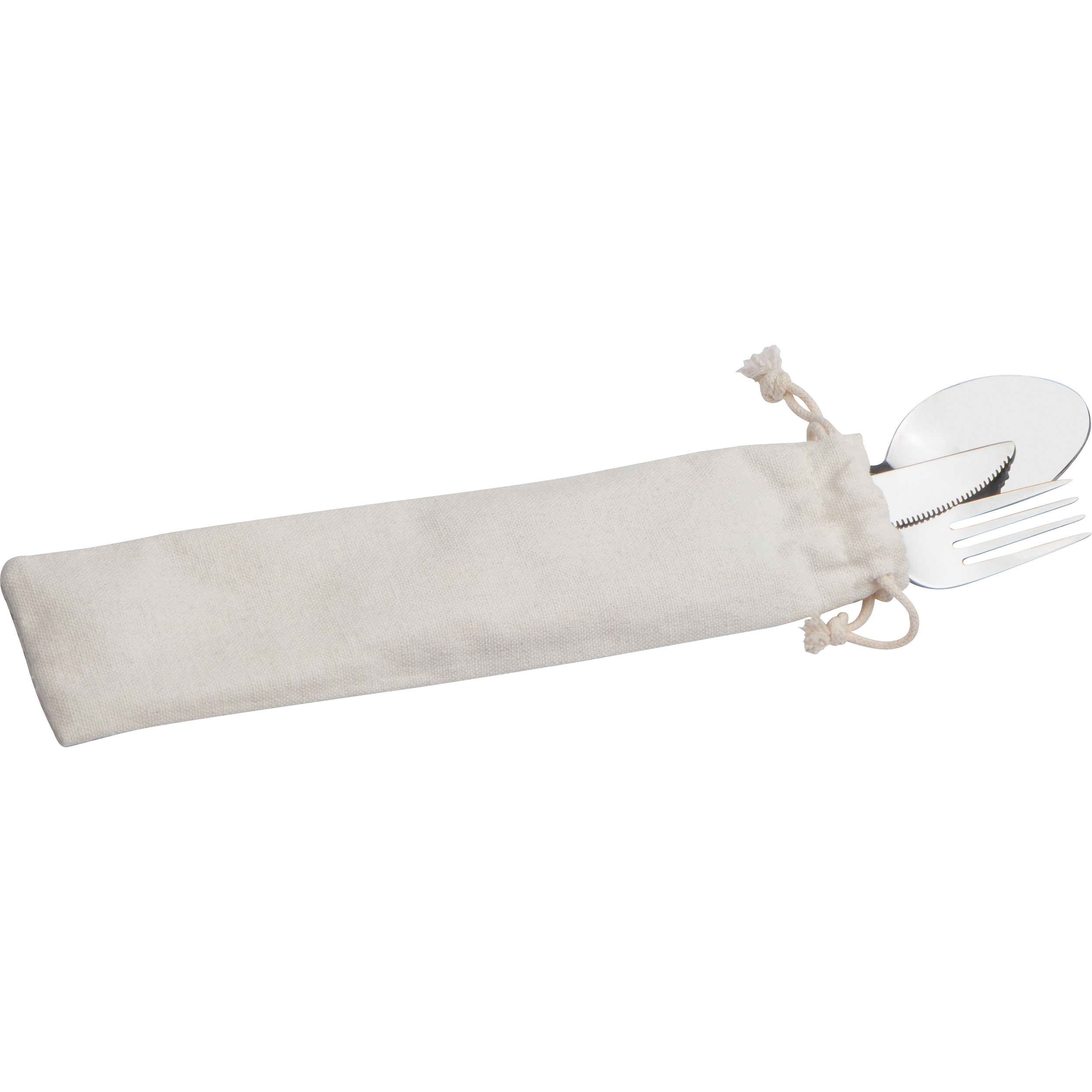 Besteckset in einem Baumwolltäschchen Besteckset in einem Baumwolltäschchen