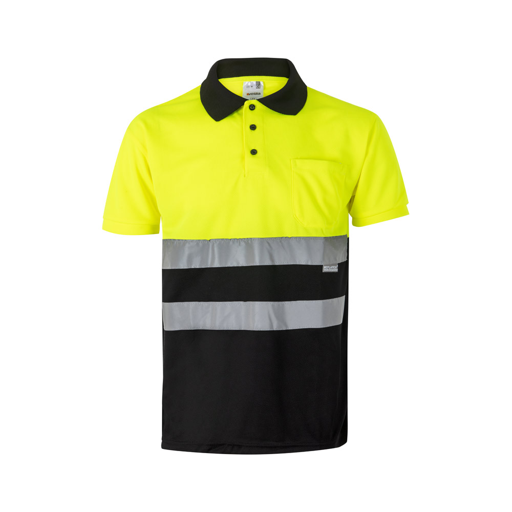 VL CUPID LARGE Zweifarbiges Poloshirt im Bird-Eye-Design (160g / m²) mit kurzen Ärmeln, aus Polyester (100%)
