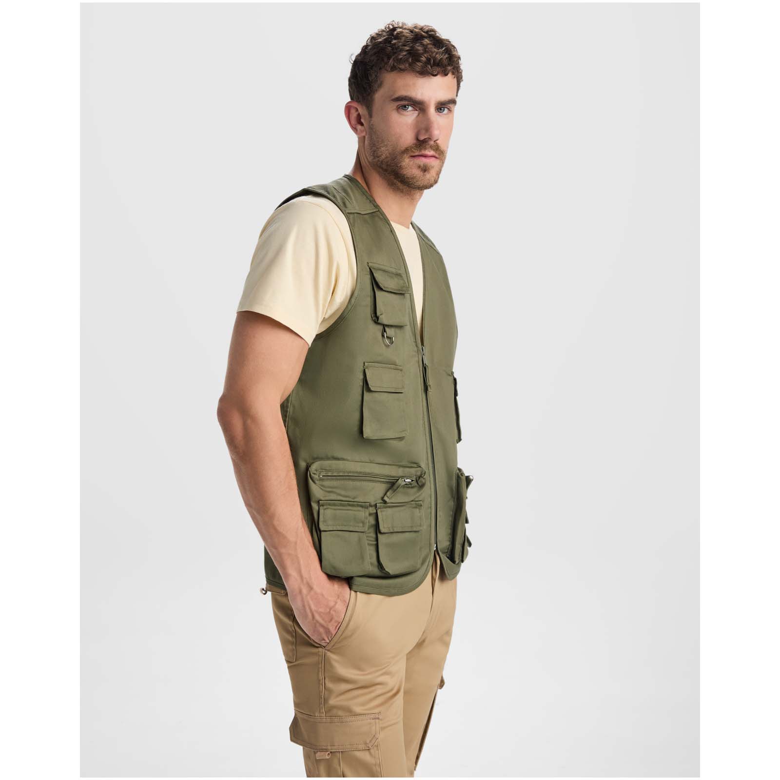 Venera Arbeitsweste mit V-Ausschnitt und mehreren Taschen, 200 g / m²