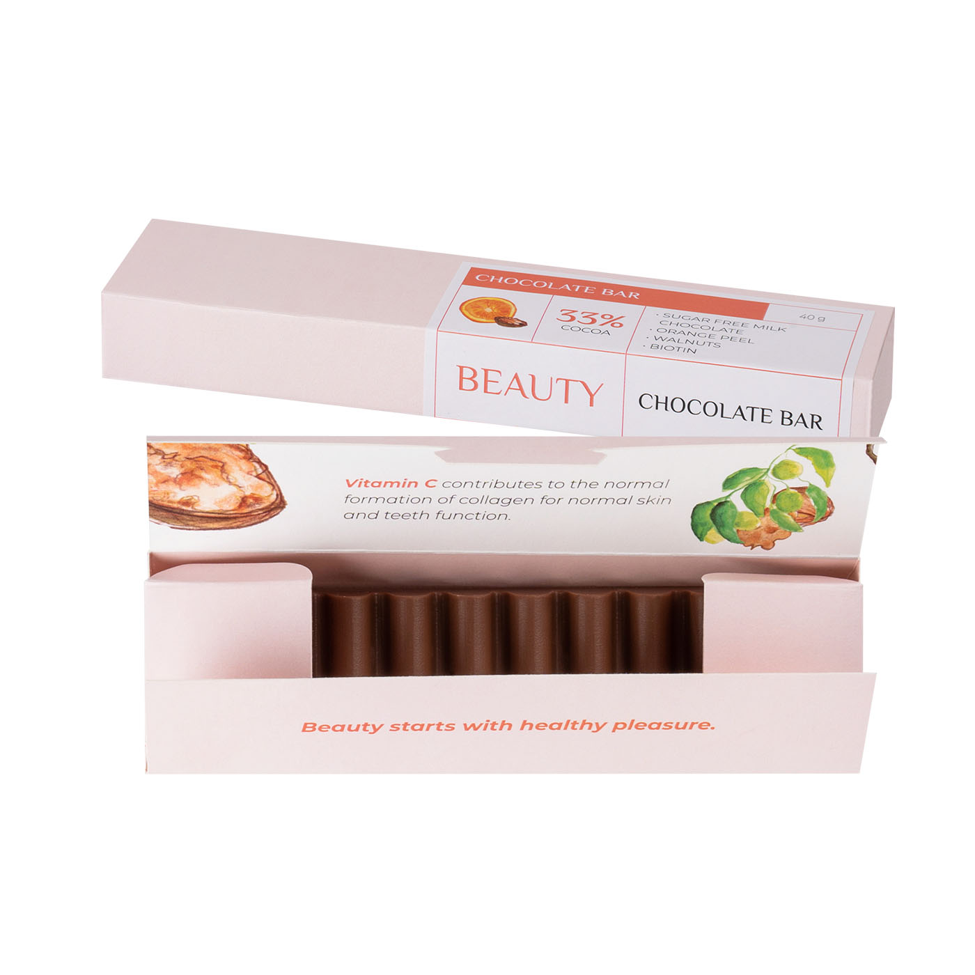 Beauty Sugarfree Schokolade Riegel 40 G