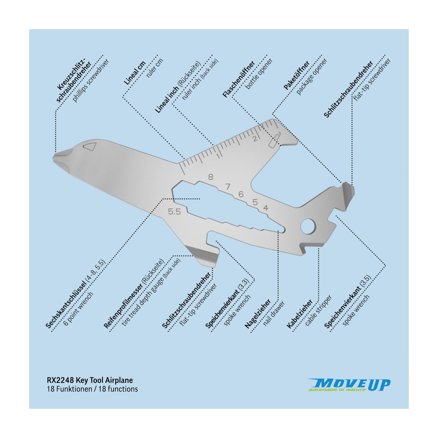ROMINOX® Key Tool // Airplane - 19 functions (Flugzeug)