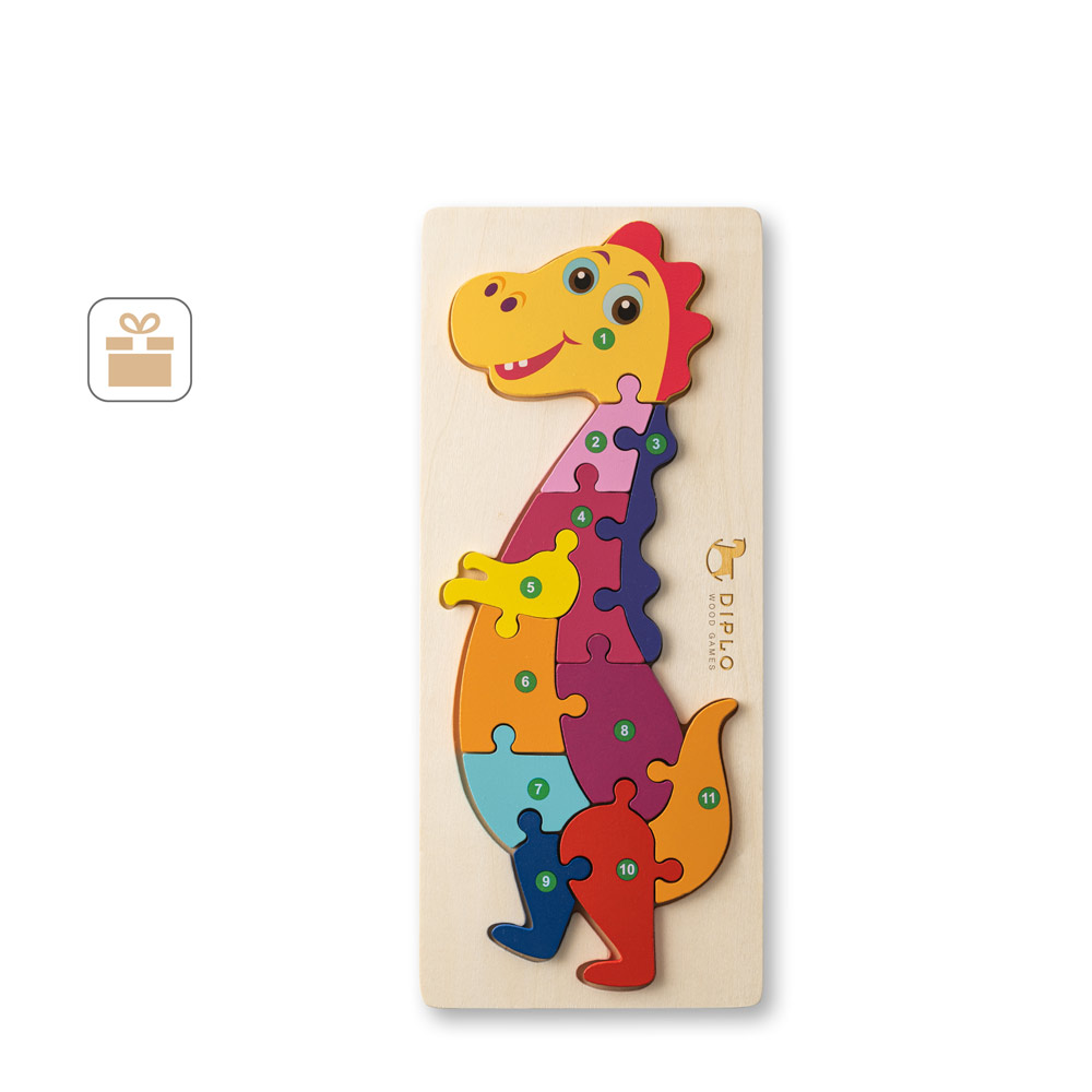 DIPLODOCO Puzzle in Dinosaurierformat aus Kiefernsperrholz