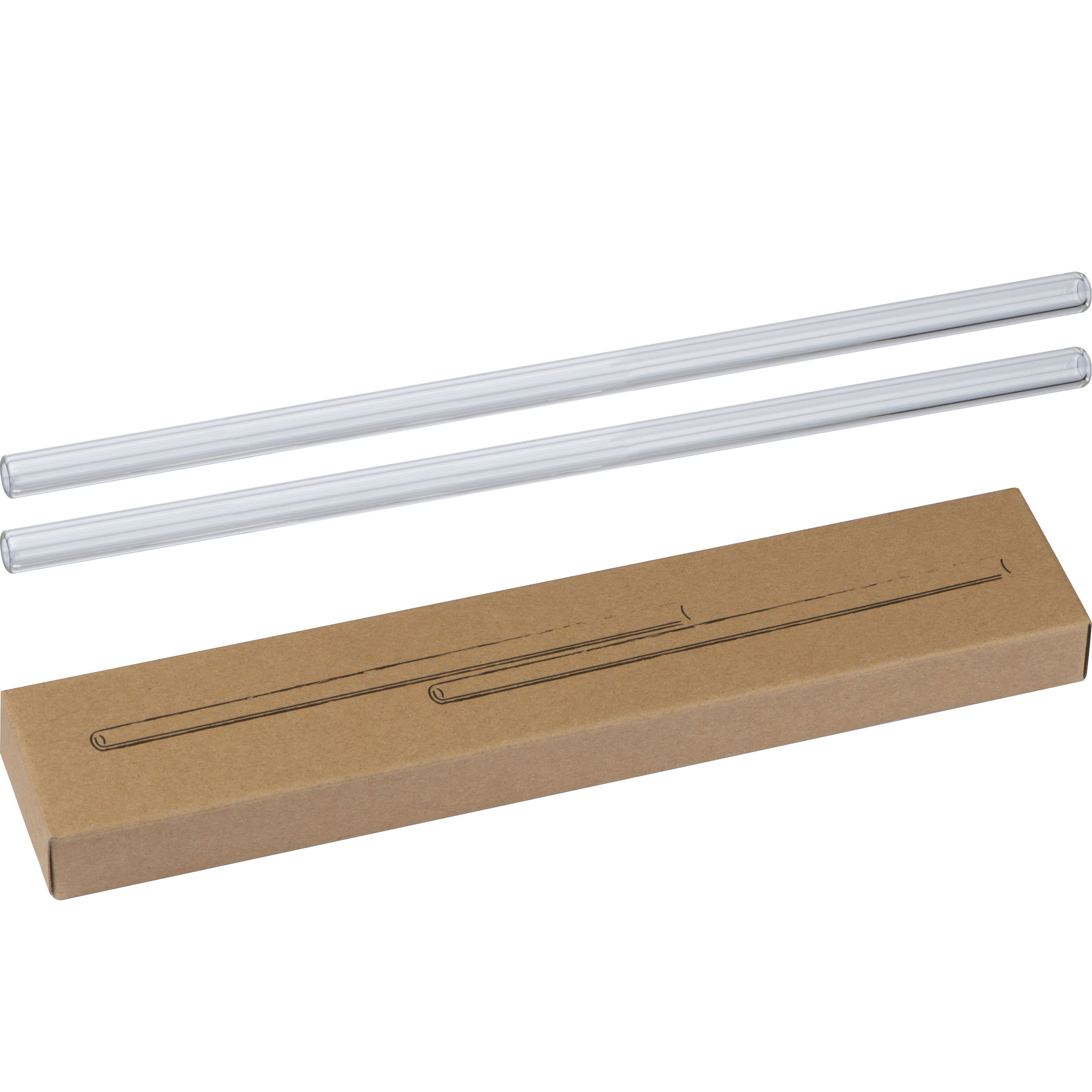 Set aus zwei Glas Trinkhalmen Set aus zwei Glas Trinkhalmen