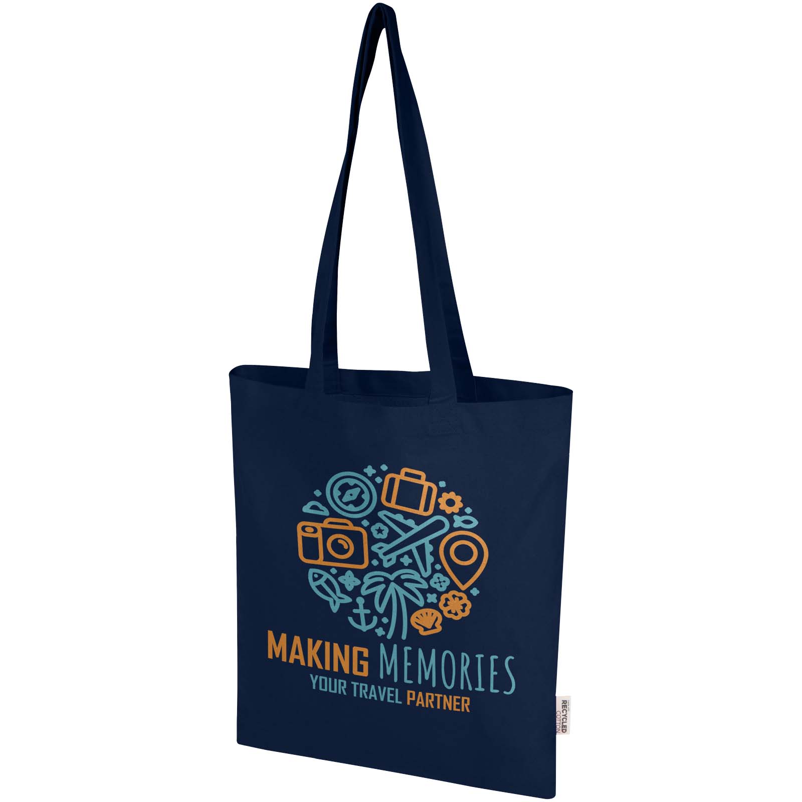 Madras Blend 140 g / m² Tragetasche aus GRS-recycelter Baumwolle 7L