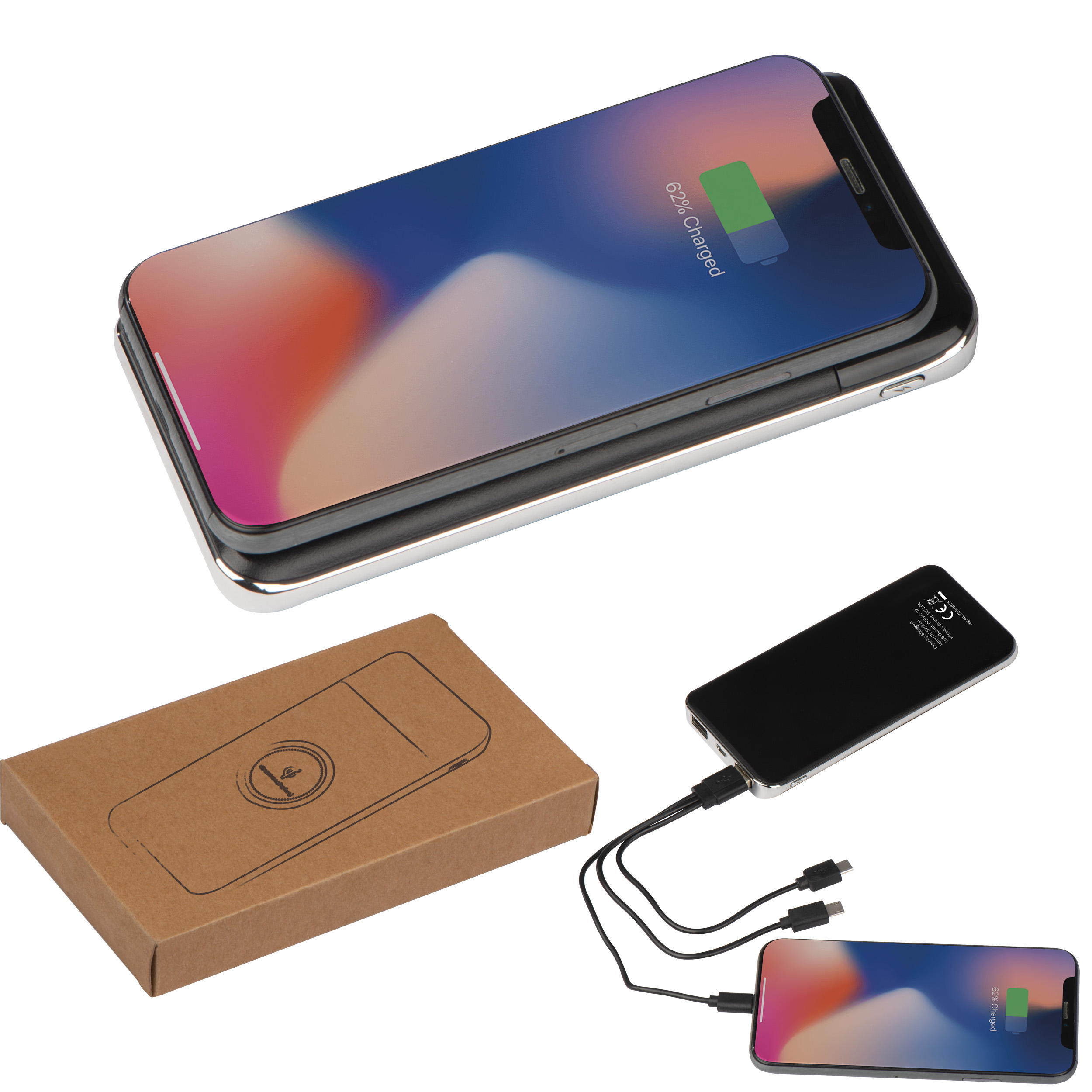 Powerbank mit Induktionsladefunktion 8.000mAh Powerbank mit Induktionsladefunktion 8.000mAh