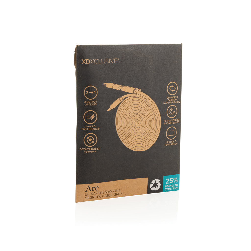 Arc ultradünnes 60W 2-in-1 Magnetkabel