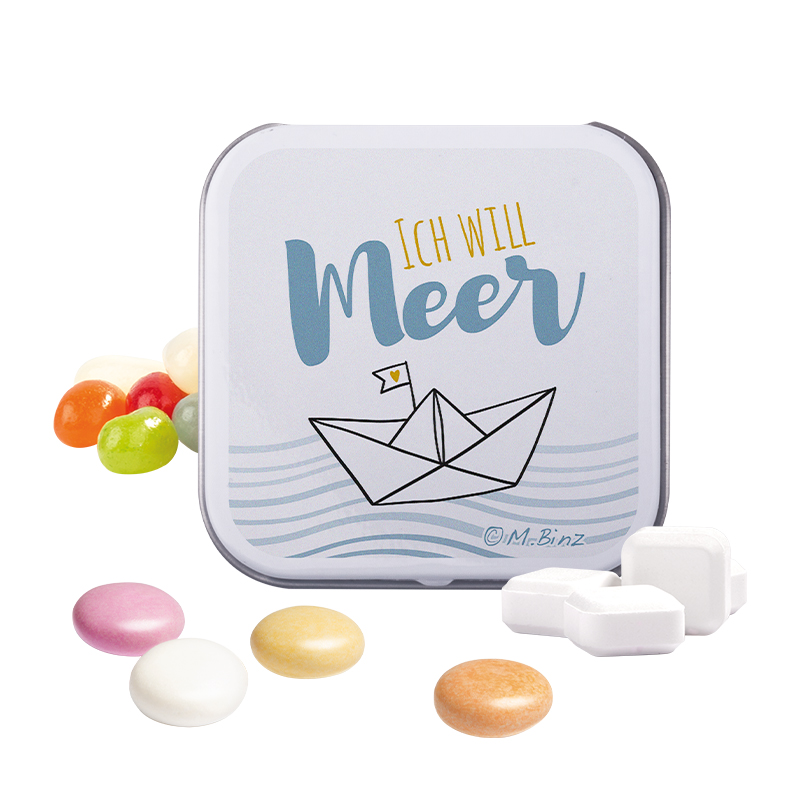 Dose Quadratisch, Mini Bonbons Japanische Minze