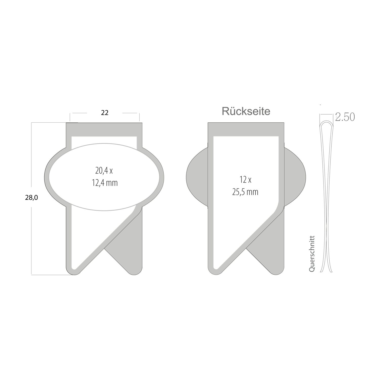 ROMINOX® Mehrweg-Büroklammer X Clip Variante D, idealer Mailingartikel für Dokumente, bis zu 12 Seiten Klemmkraft