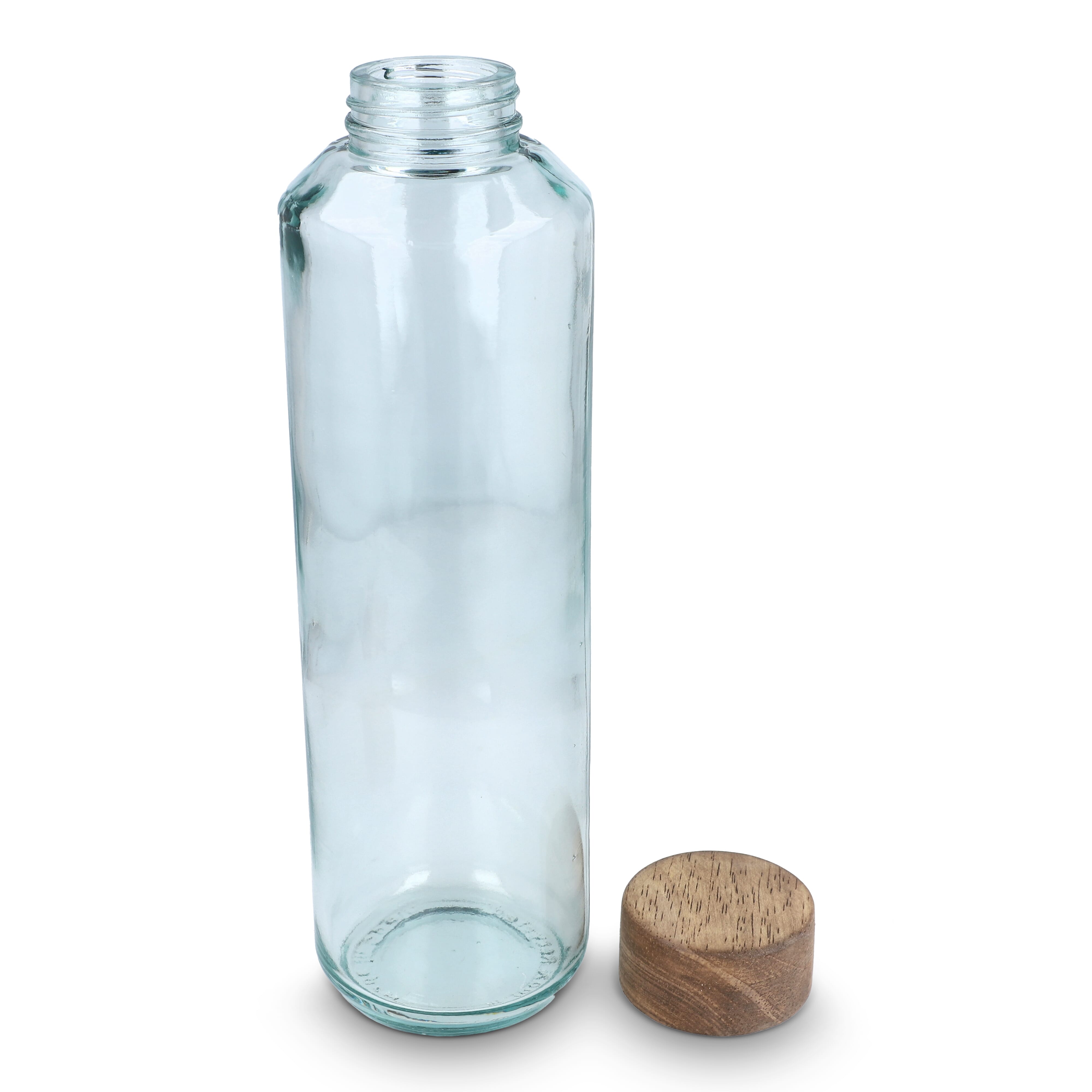 InSideOut Recycelte Glaswasserflasche ReuuZ mit Holzverschluss 650 ml