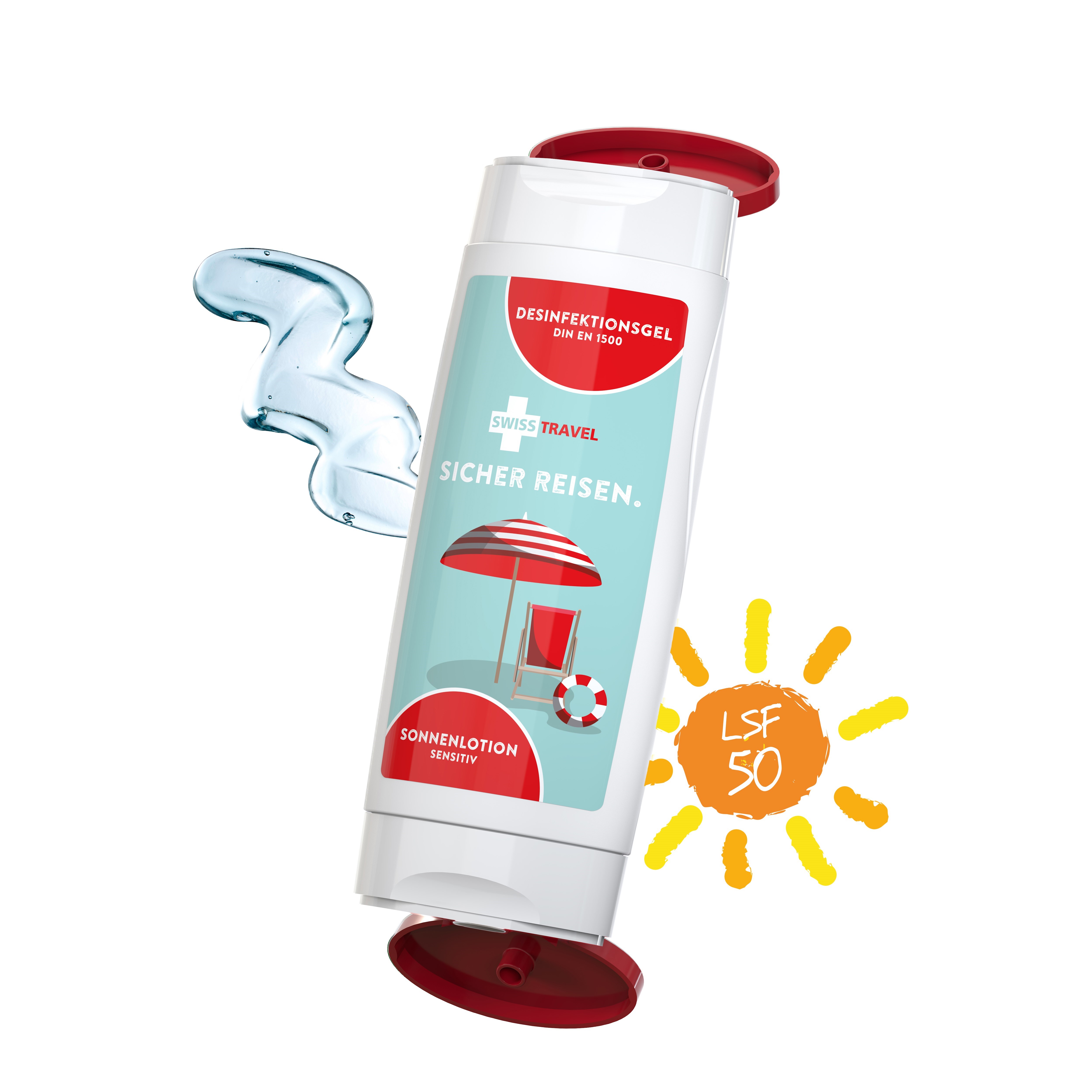 DuoPack Sonnenmilch LSF 50 (sensitiv) + Hände-Desinfektionsgel (DIN EN1500) (2 x 50 ml)