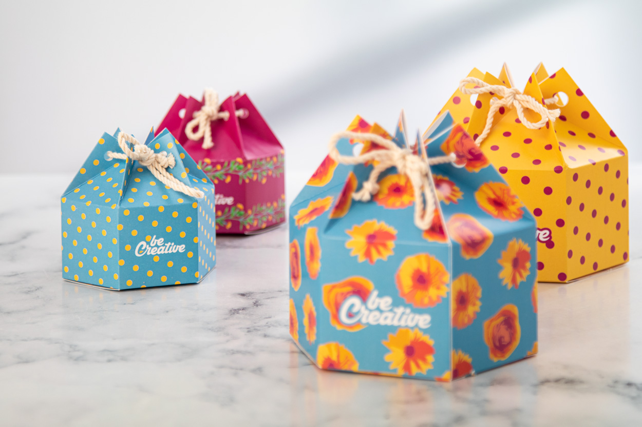 Sechseckige Geschenkbox CreaBox HexaCord S