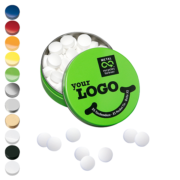 XS-Taschendose mit Pfefferminzpastillen, 18g XS-Taschendose mit Pfefferminzpastillen, 18g
