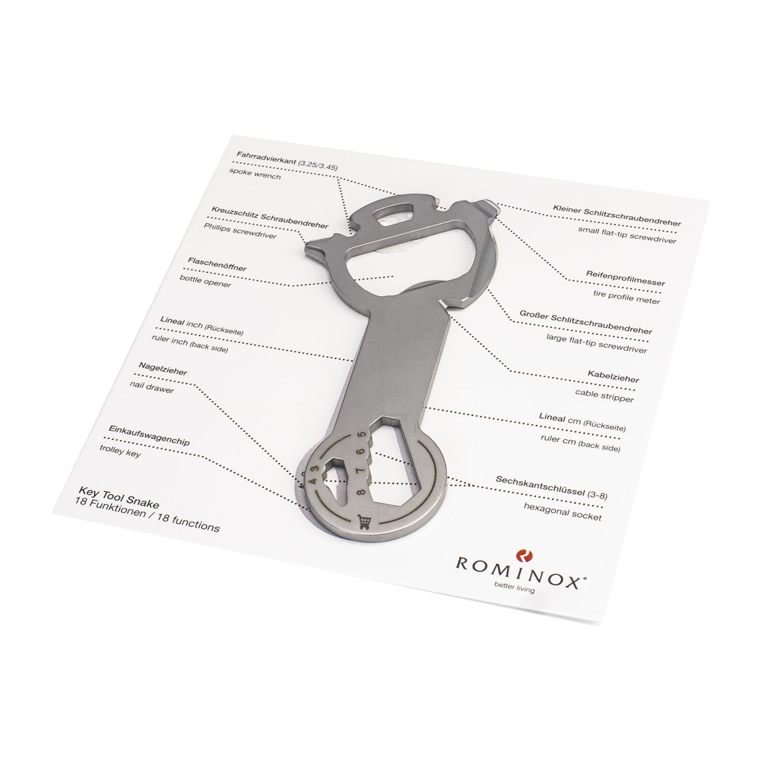 Geschenkartikel: ROMINOX® Key Tool Snake (19 Funktionen) im Motiv-Mäppchen Frohe Weihnachten